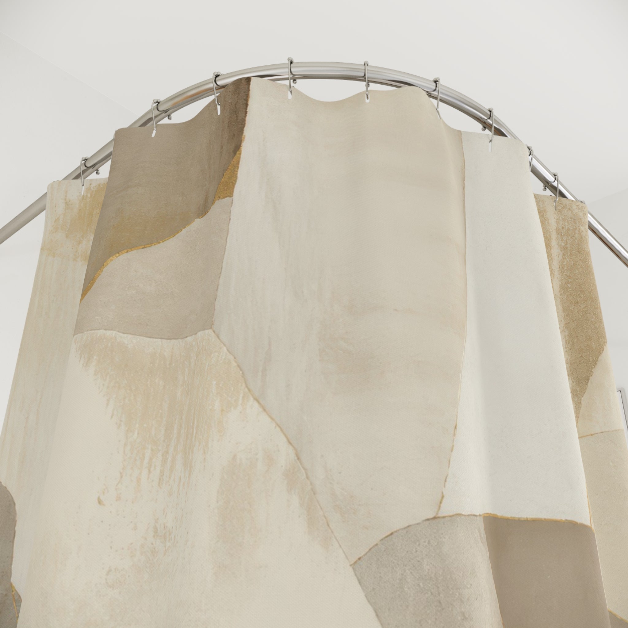 Neutral Abstract Collage Shower Curtain