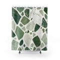 Green White Stone Chip Shower Curtain