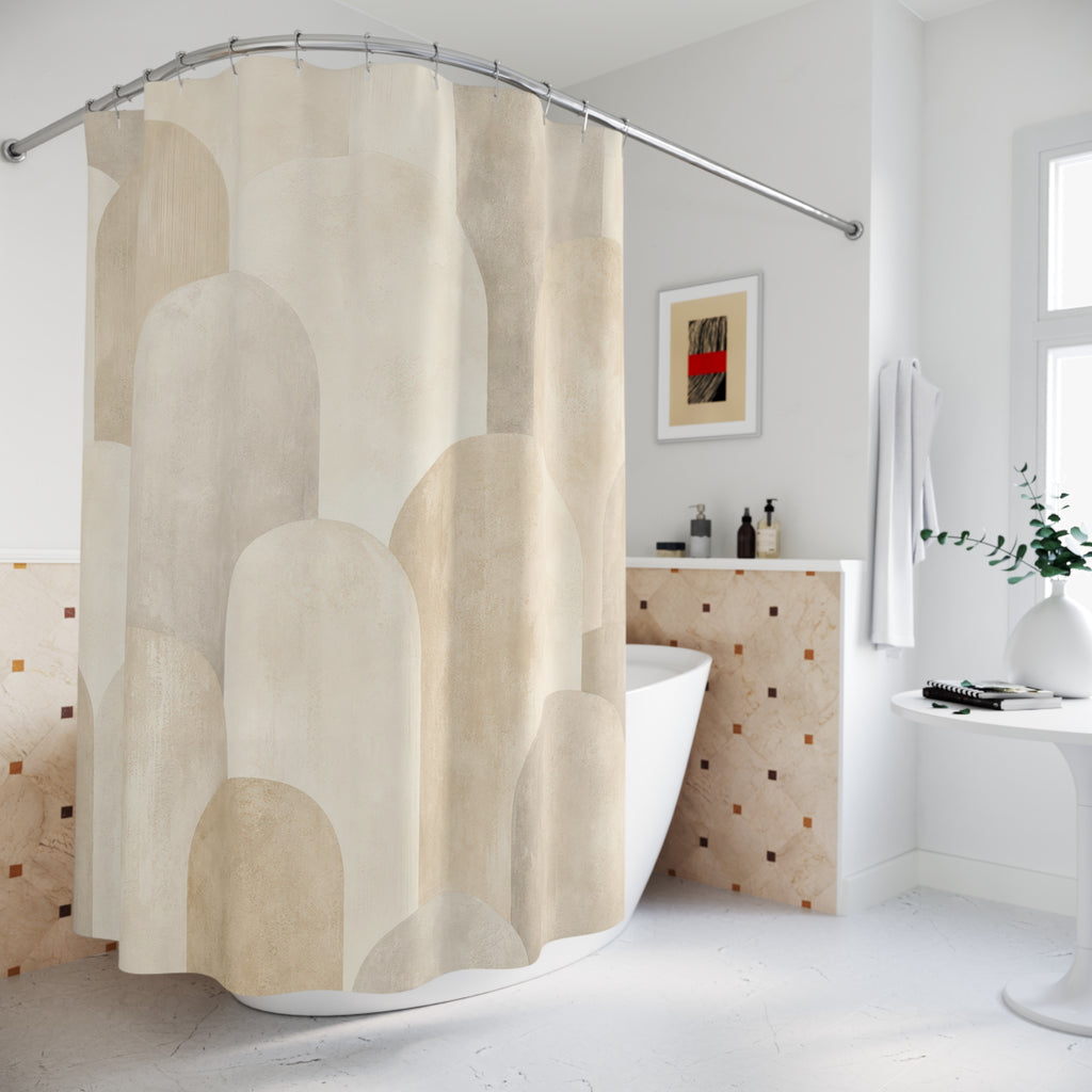 Ivory Rounded Arch Shower Curtain