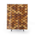 Copper Black Shower Curtain: Art Deco Scallop