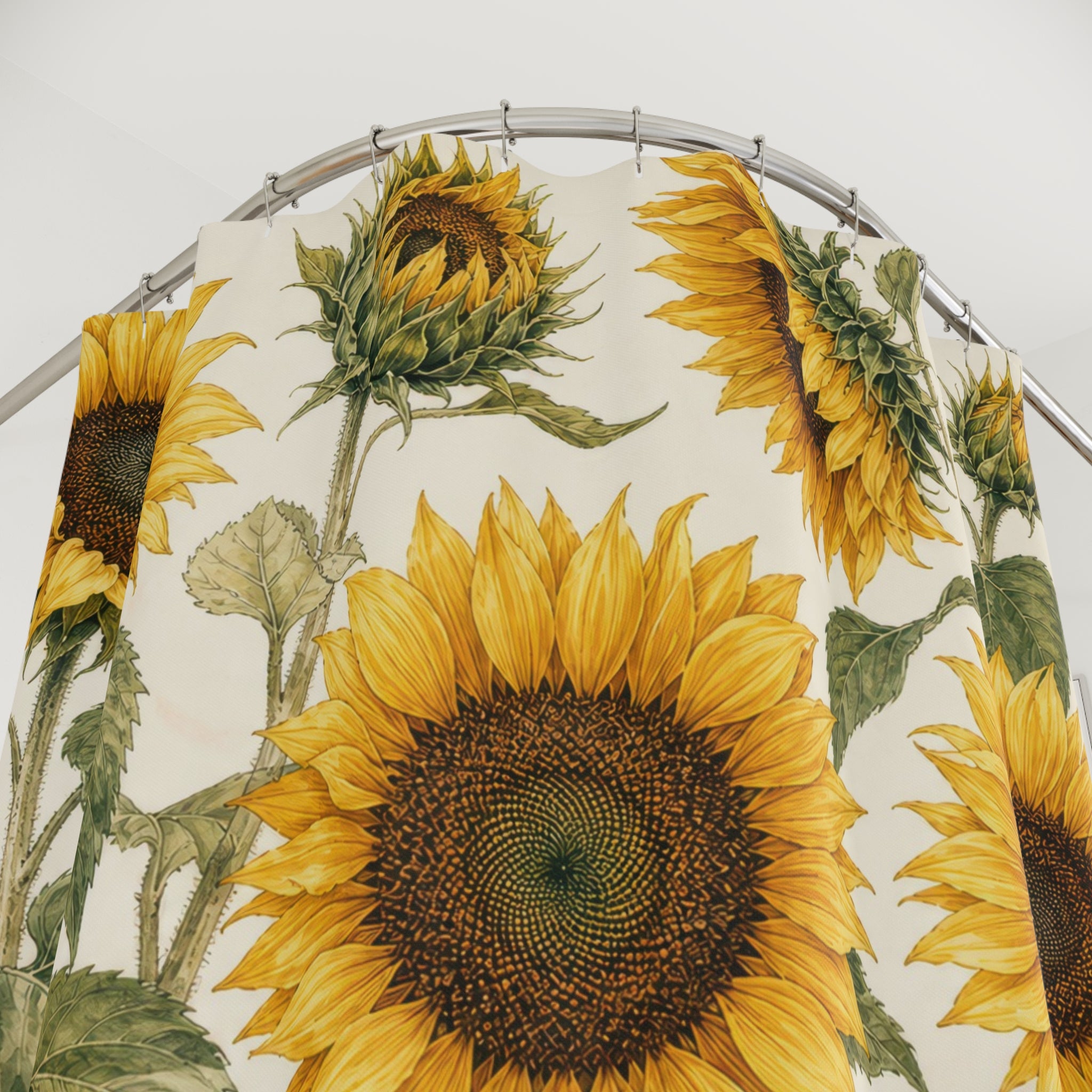 Yellow Flower Botanical Shower Curtain