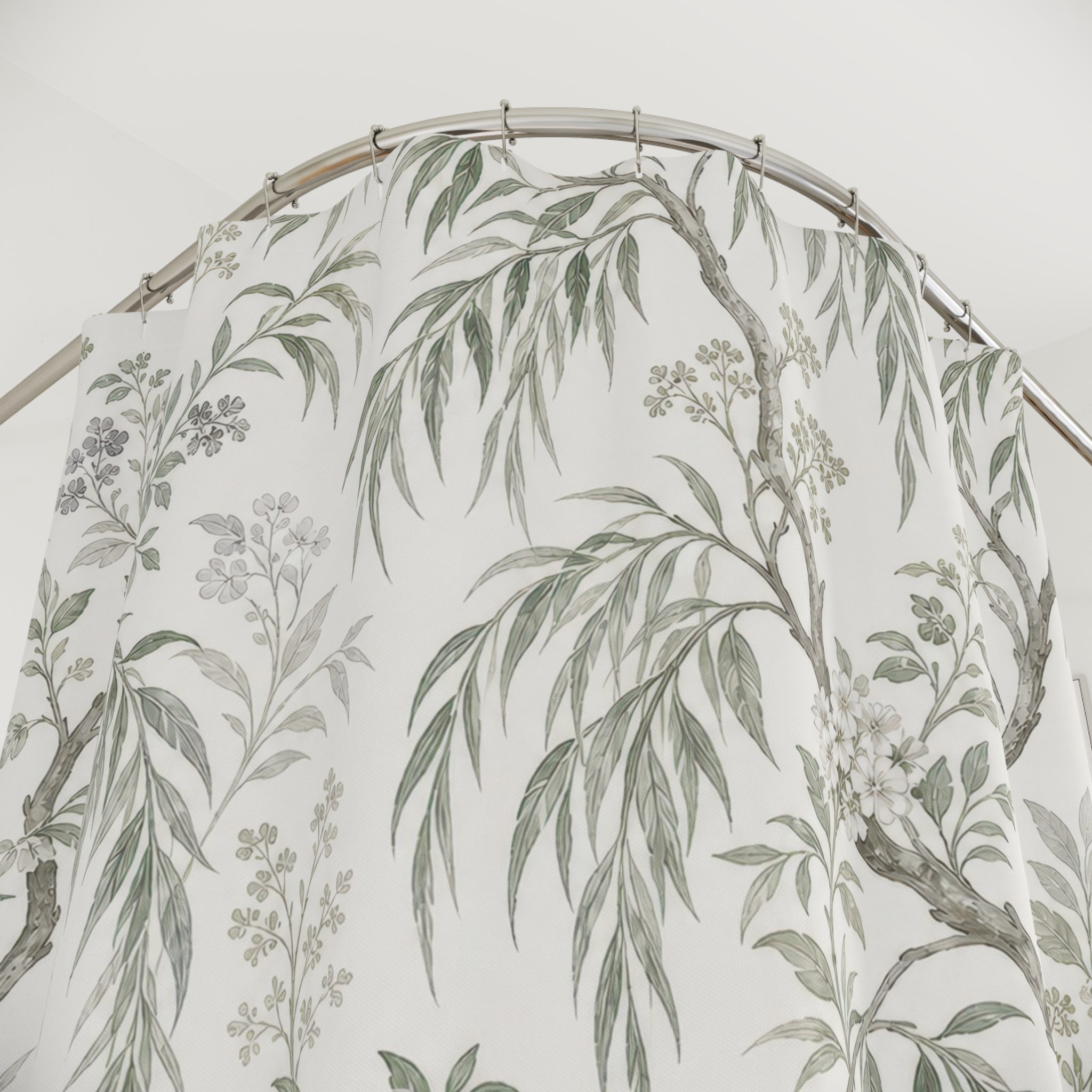 Green Chinoiserie Shower Curtain