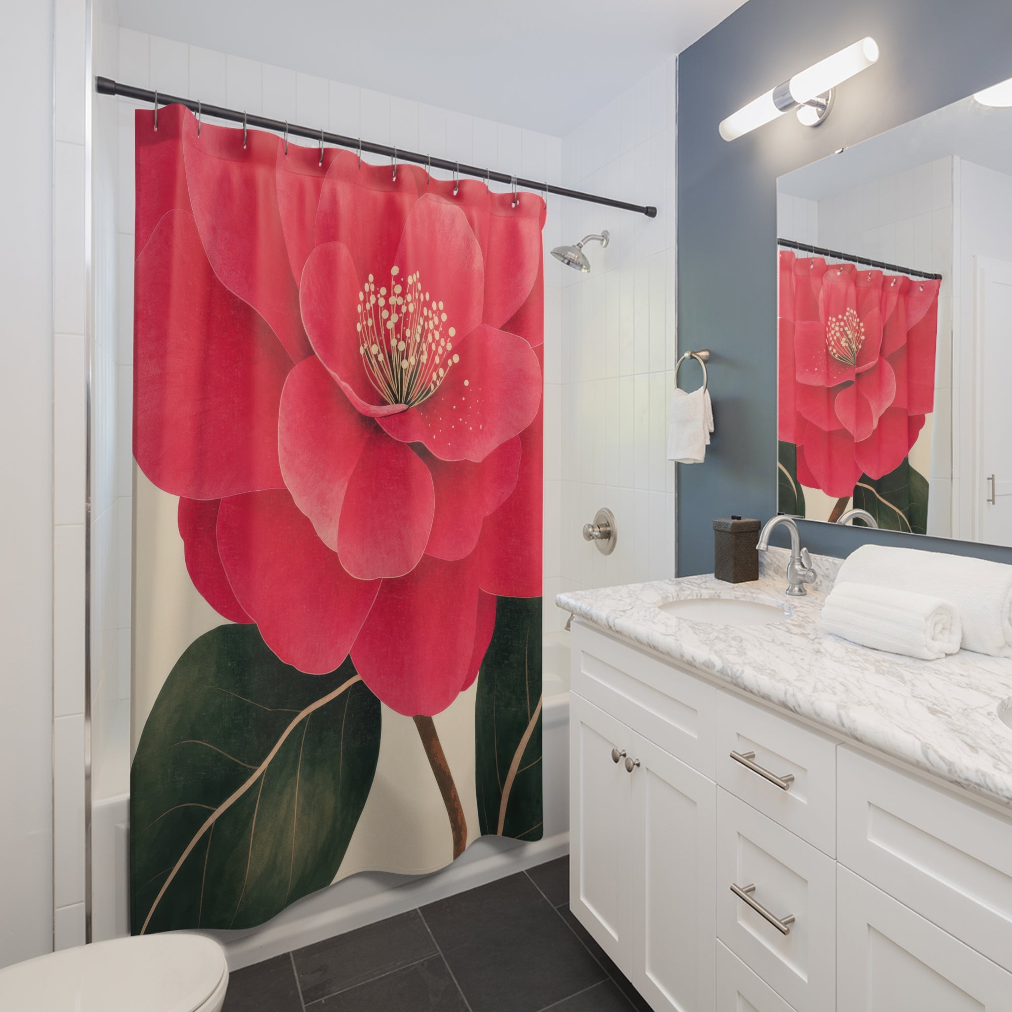 Hot Flower Pink Shower Curtain