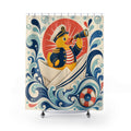 Duck Sailor Paper Boat Shower Curtain