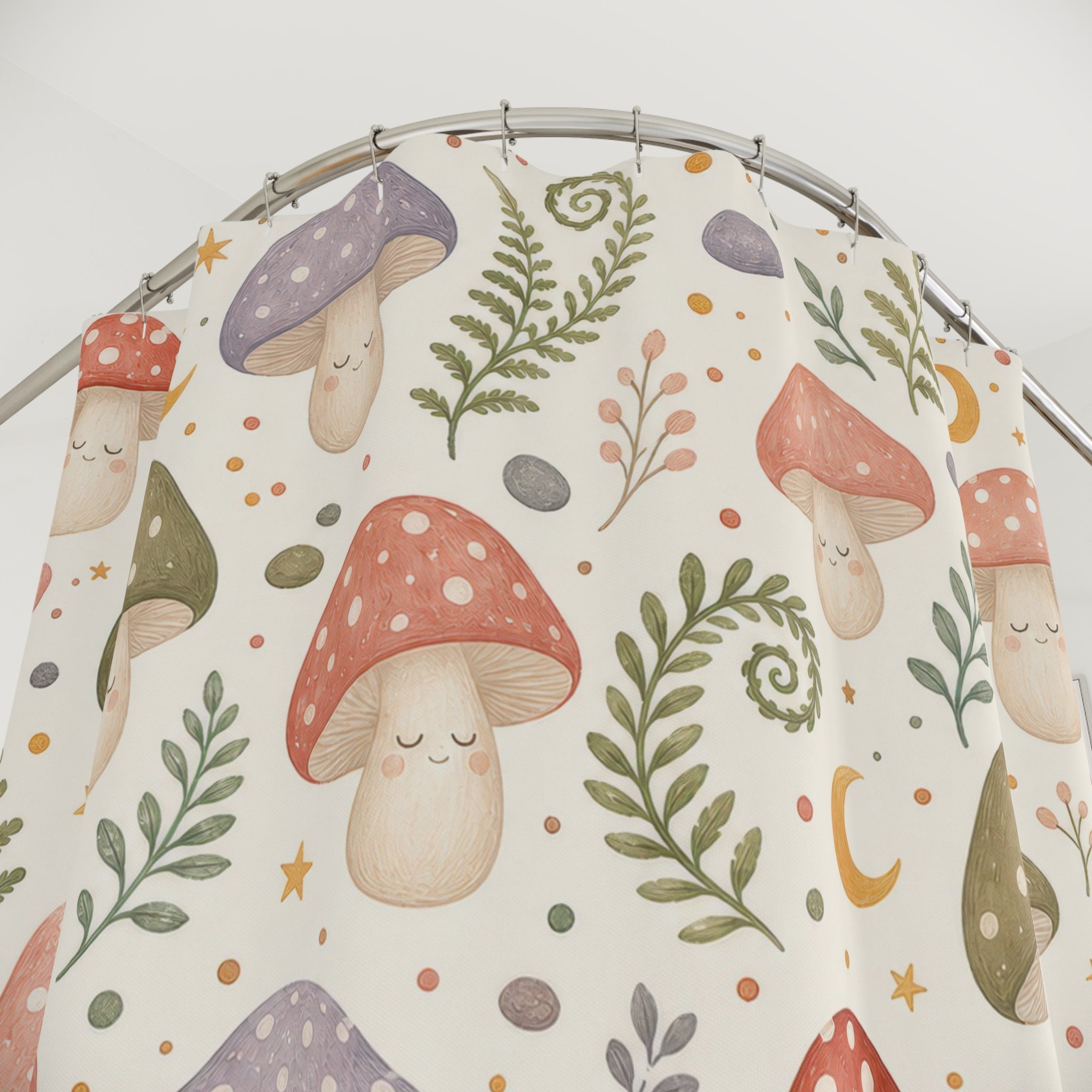 Cute Cottagecore Mushroom Shower Curtain