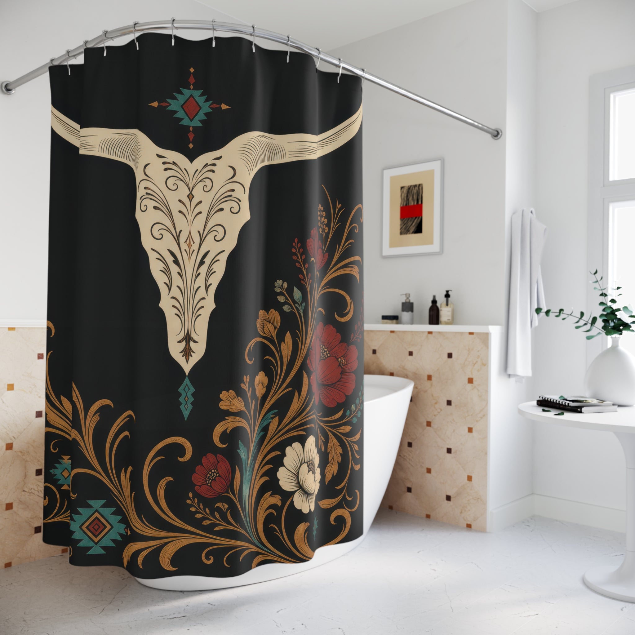 Gilded Western Medallion Shower Curtain