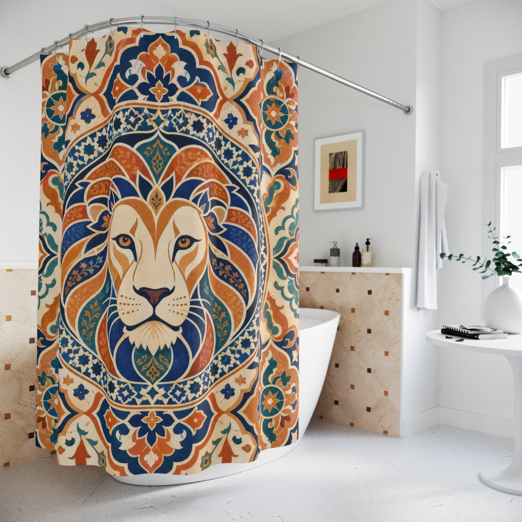Moroccan Medallion Animal Portrait Shower Curtain