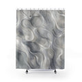 Abstract Shower Curtain, Gray Modern Bath Decor, Liquid Marble Pattern, Soft Spa Guest Bathroom Decor, Modern Neutral Marble Style