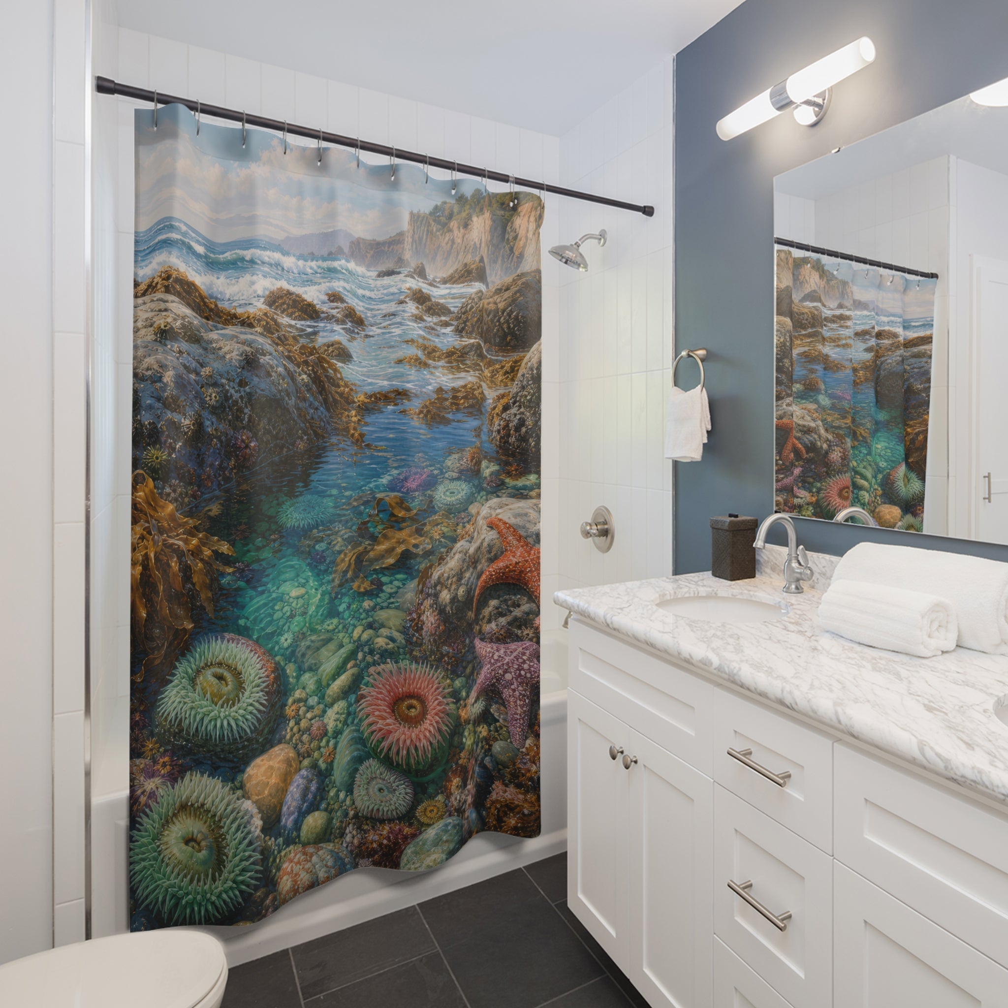 Coastal Tide Pool Garden Shower Curtain