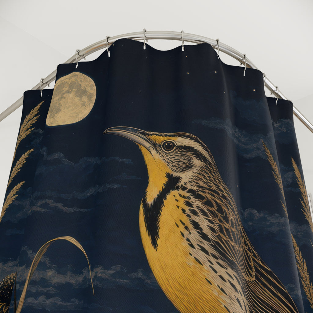 Meadowlark Moonlit Prairie Shower Curtain