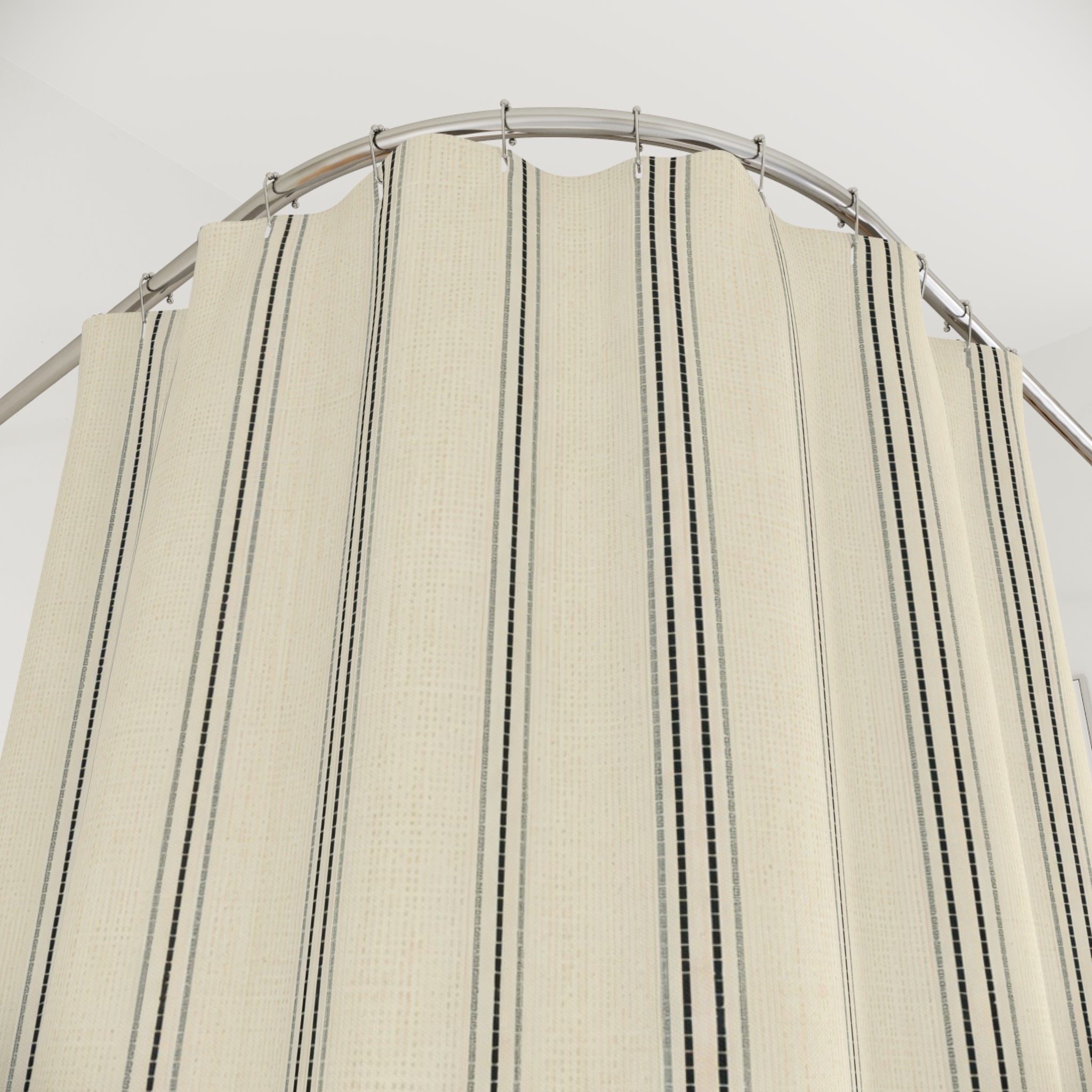 Fine Black Pinstripe Shower Curtain