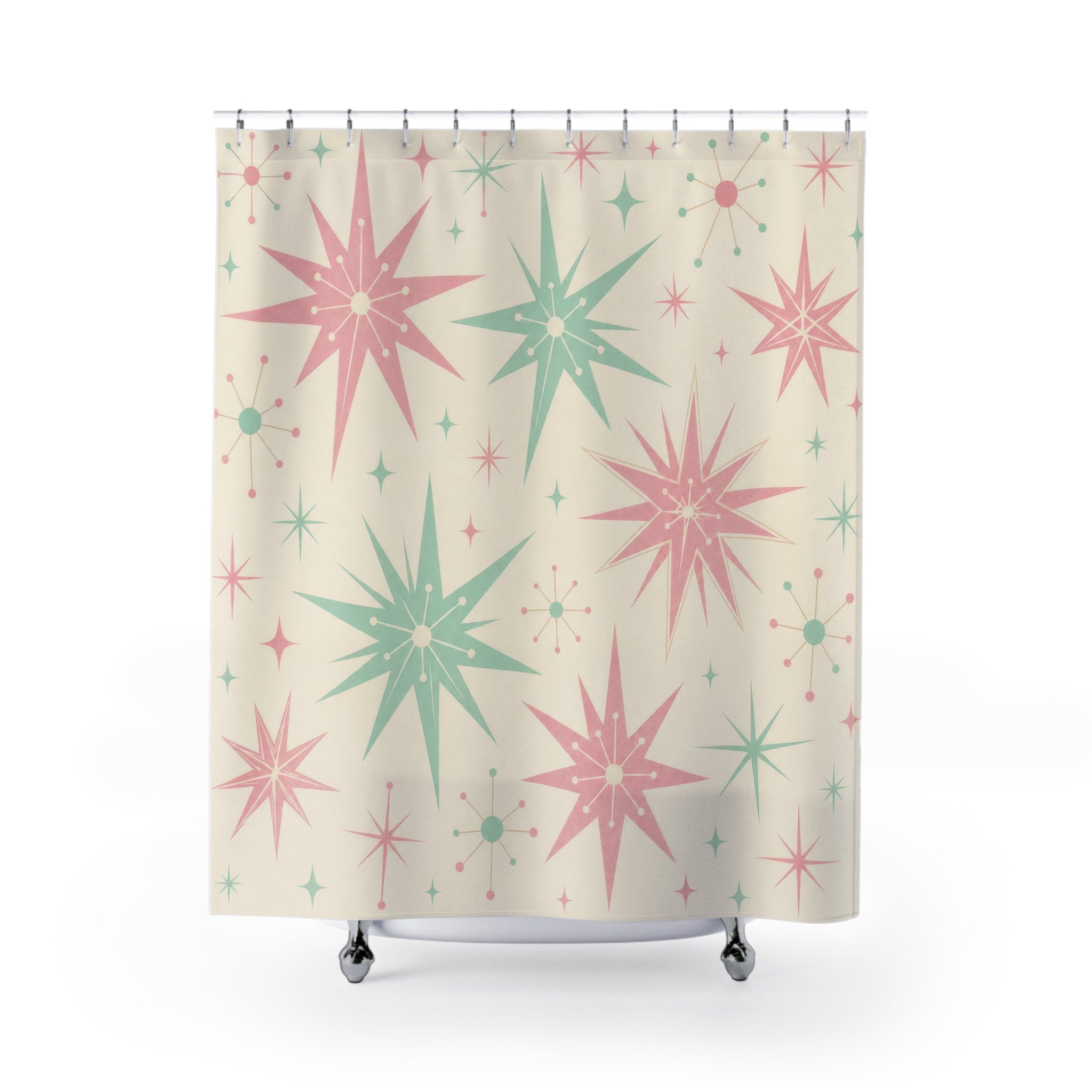 Atomic Starburst Retro Shower Curtain