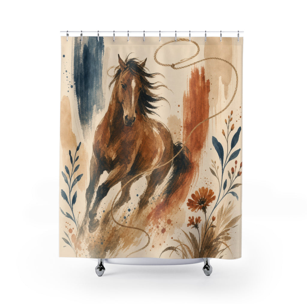 Western Ranch Horse Shower Curtain