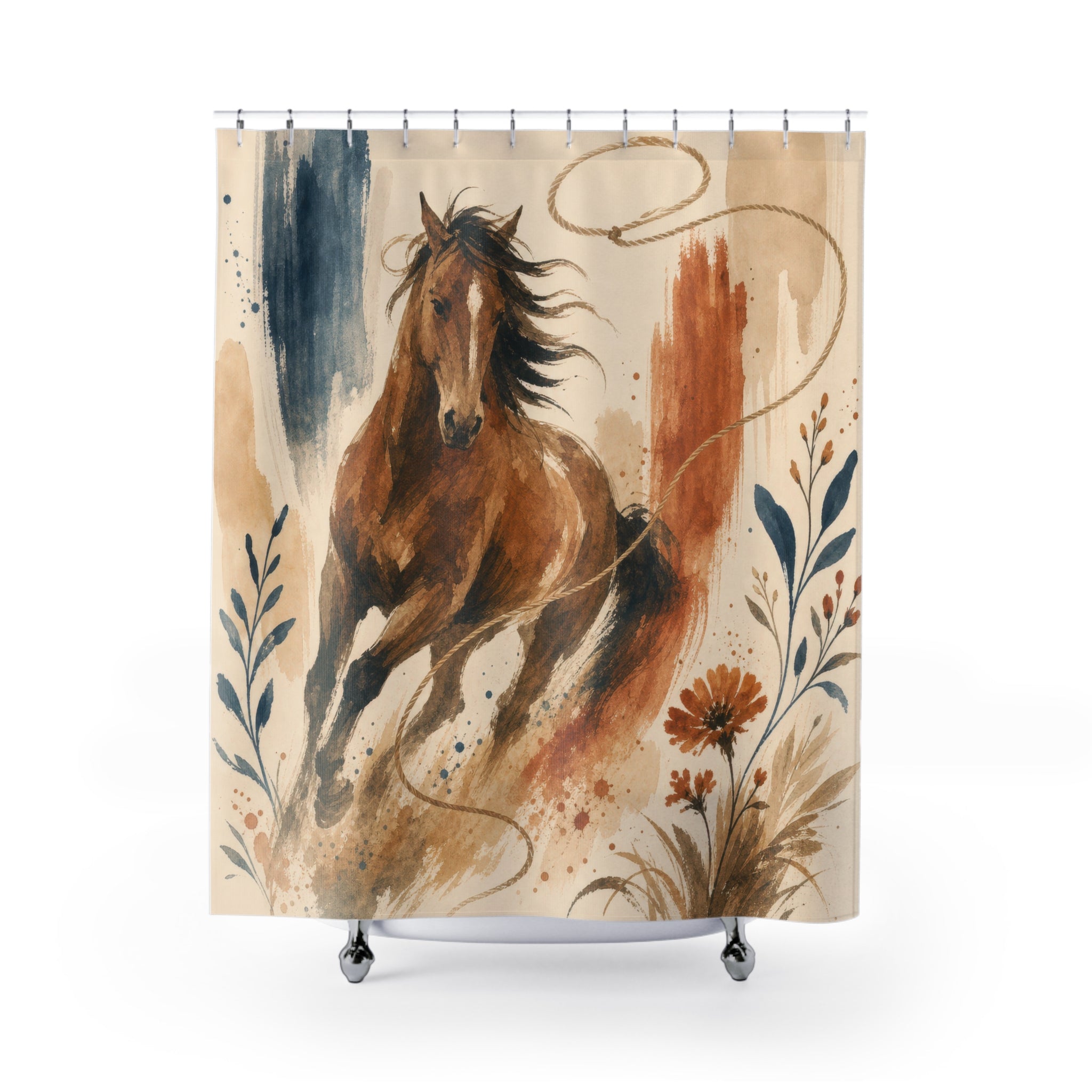 Western Ranch Horse Shower Curtain