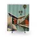 Butterfly Roof Mid Century Style Shower Curtain