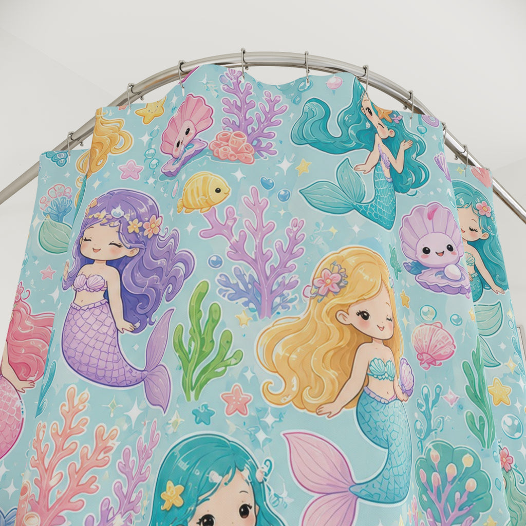 Cute Pastel Ocean Repeat Shower Curtain