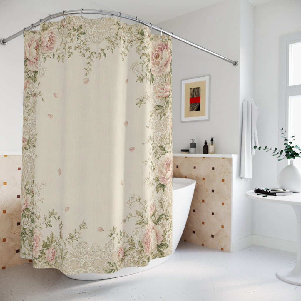 Vintage Floral Rose Shower Curtain