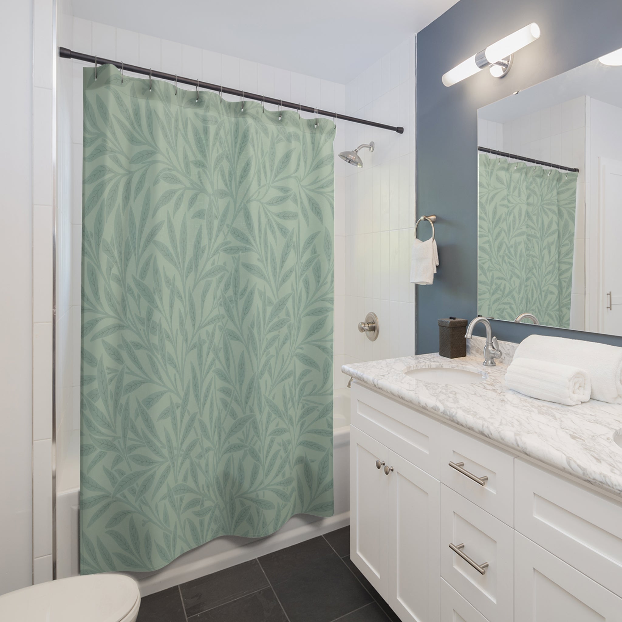 Morris Willow Shower Curtain – 1874 Sage Green