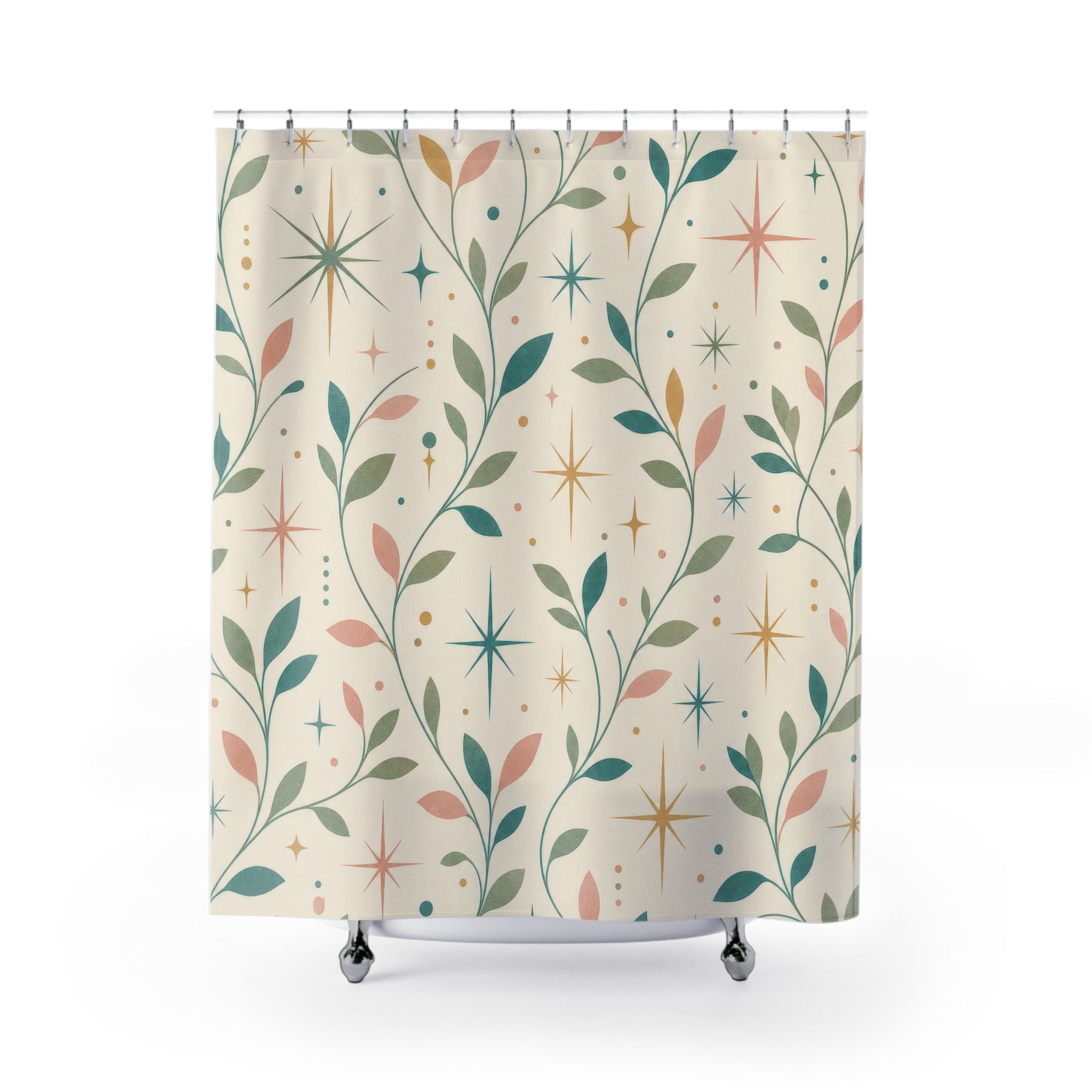 Atomic Botanical Vine Retro Shower Curtain