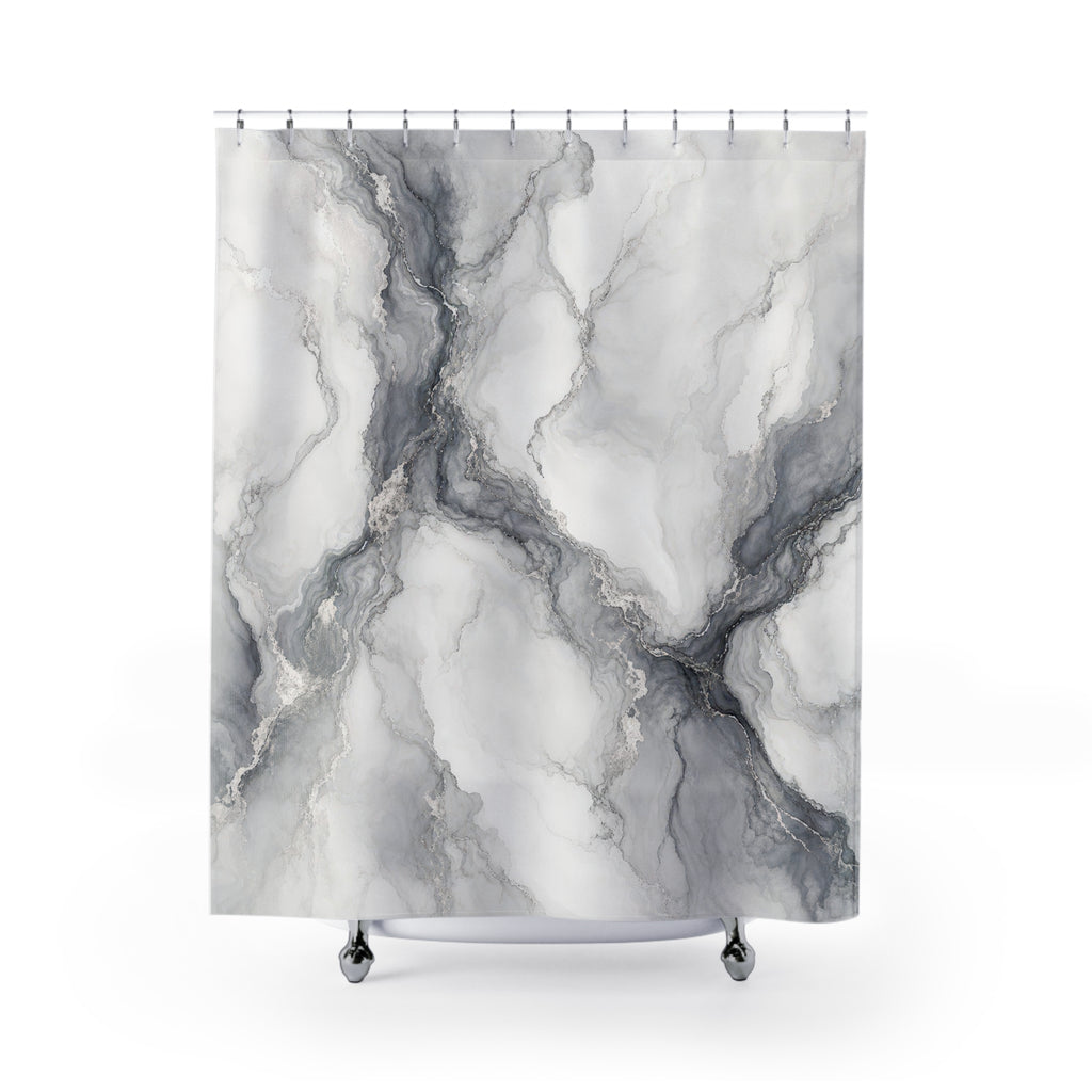 Grey Marble Shower Curtain
