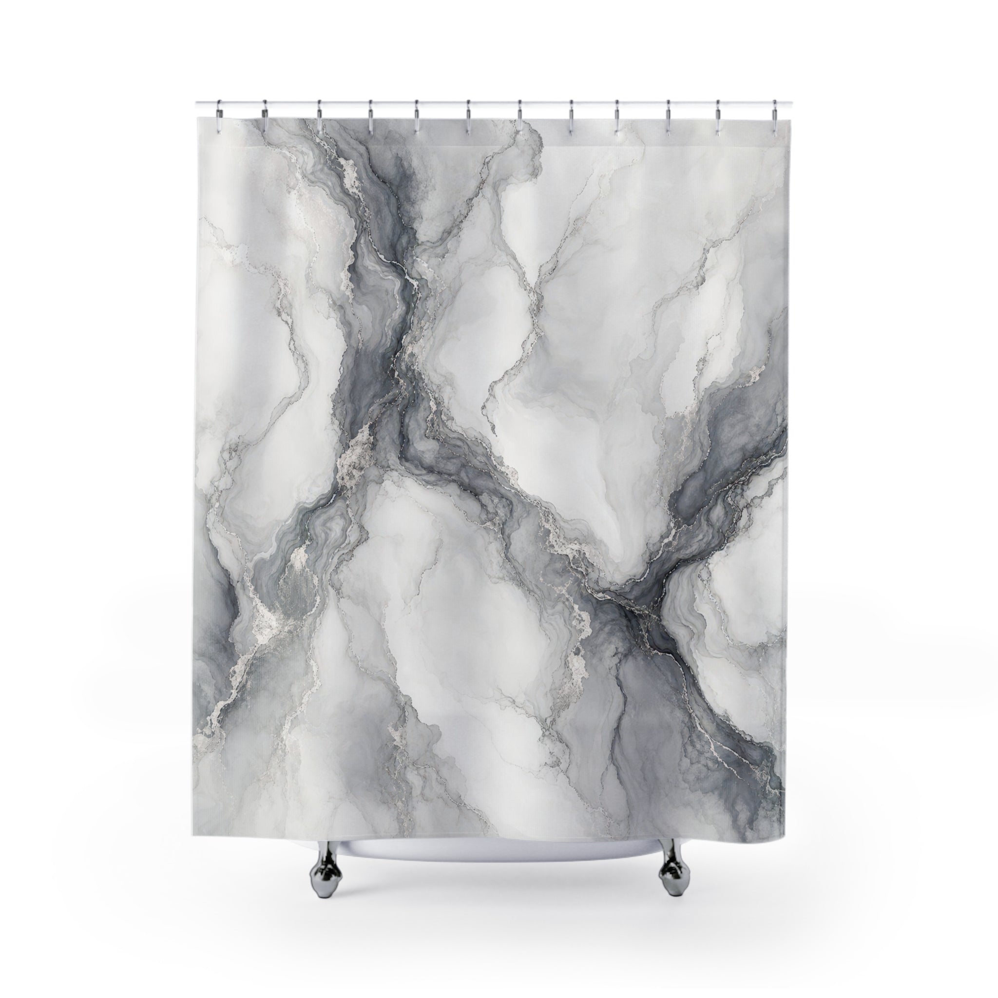 Grey Marble Shower Curtain
