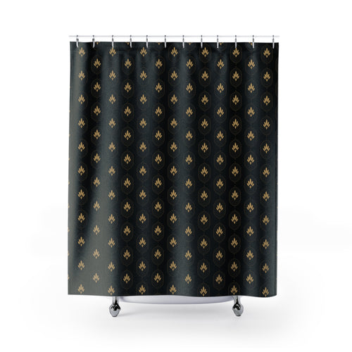 Black & Gold Damask Shower Curtain – Gothic Ogee