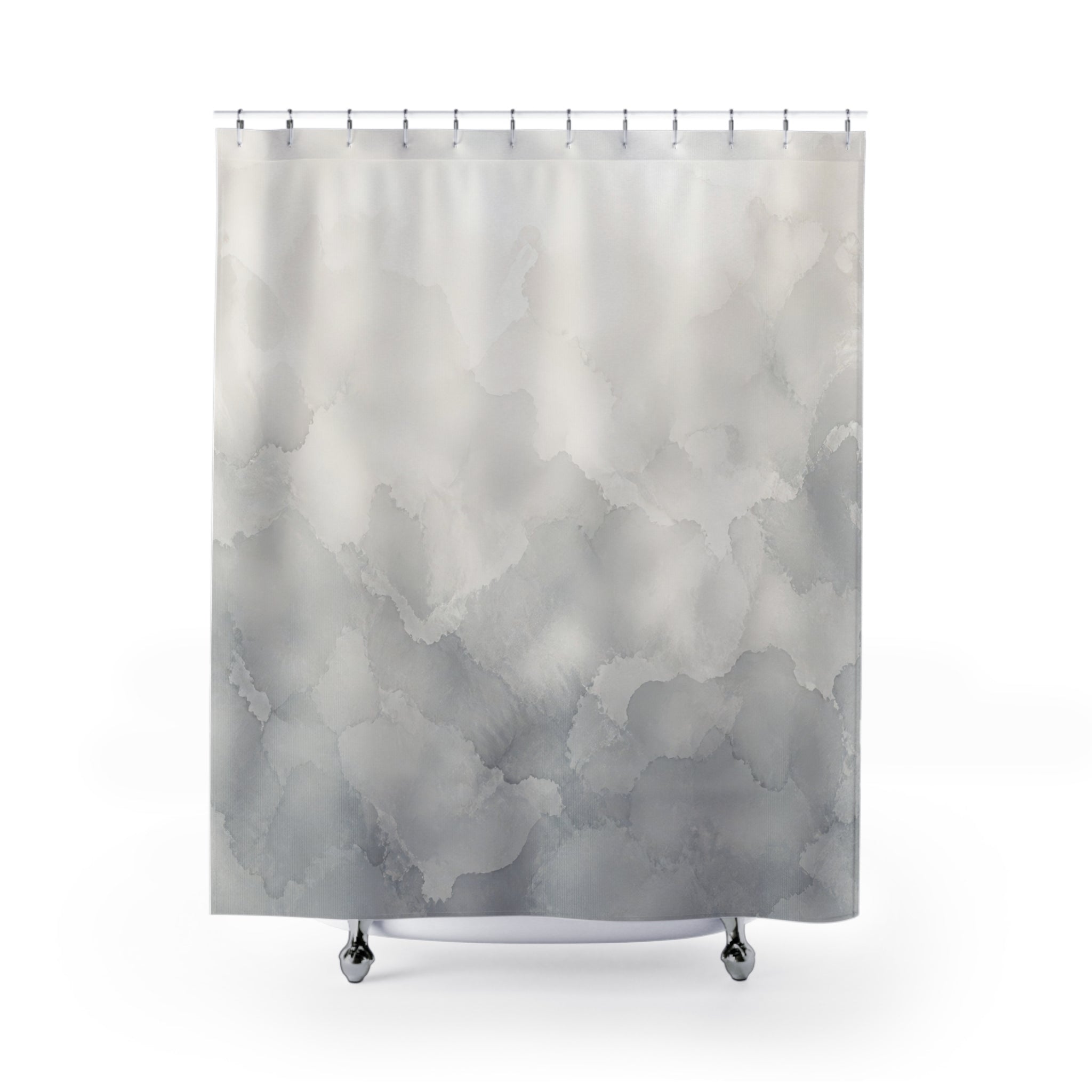 Soft Grey Watercolor Shower Curtain