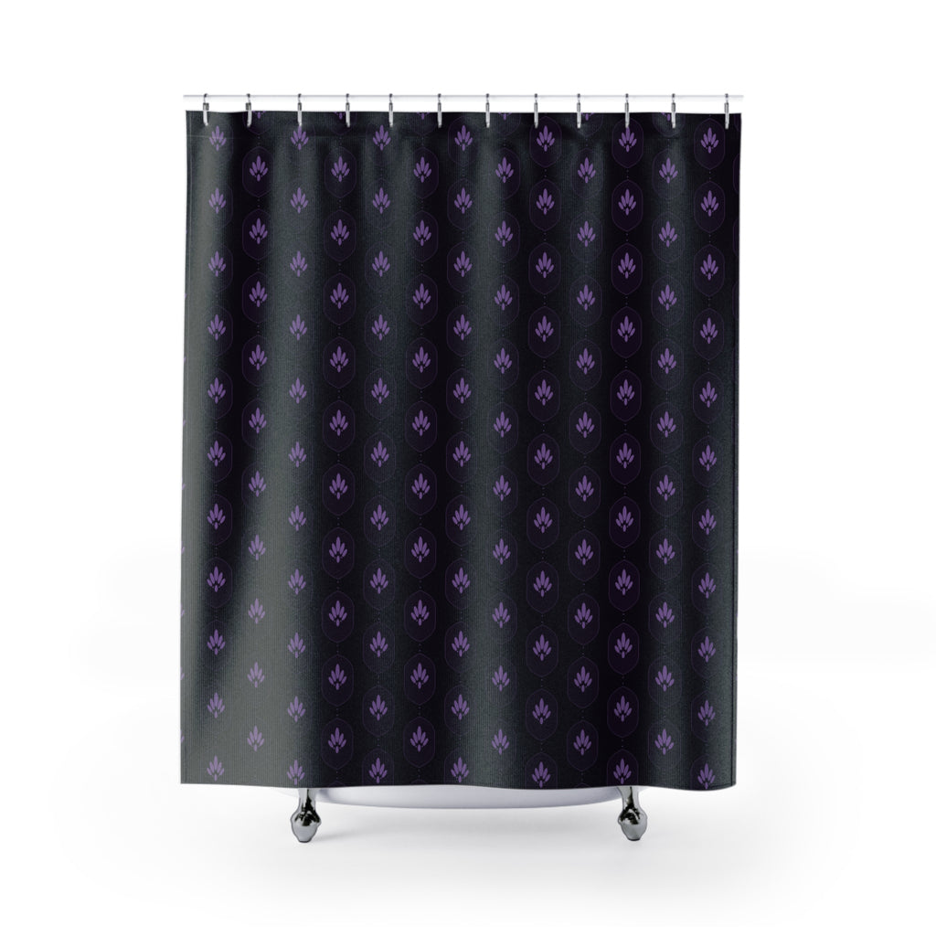 Purple Damask Shower Curtain – Dark Amethyst Ogee