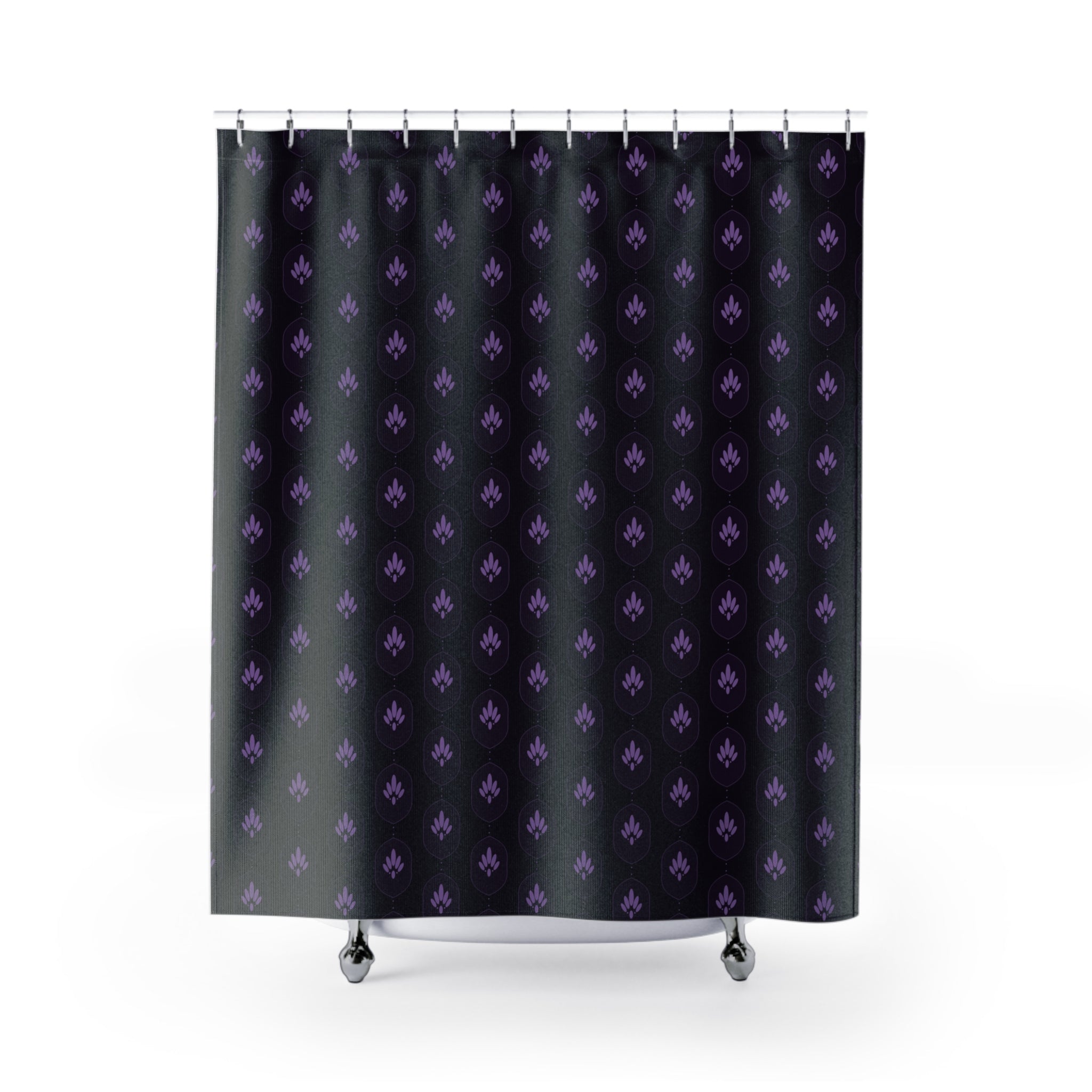 Purple Damask Shower Curtain – Dark Amethyst Ogee