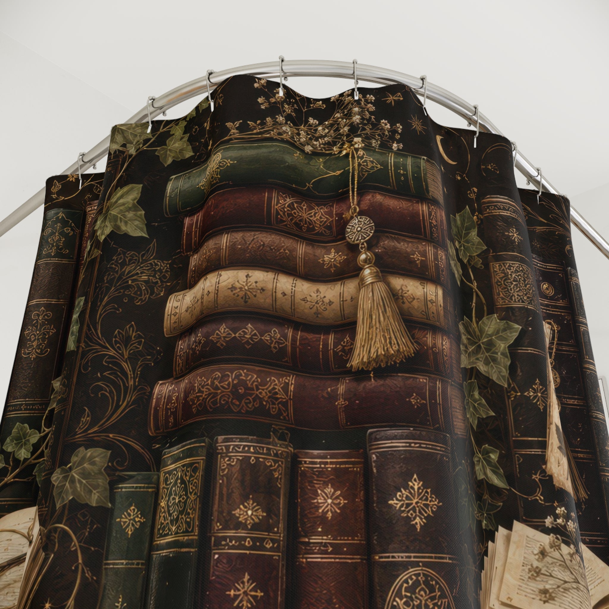 Book Shower Curtain: Vintage Library