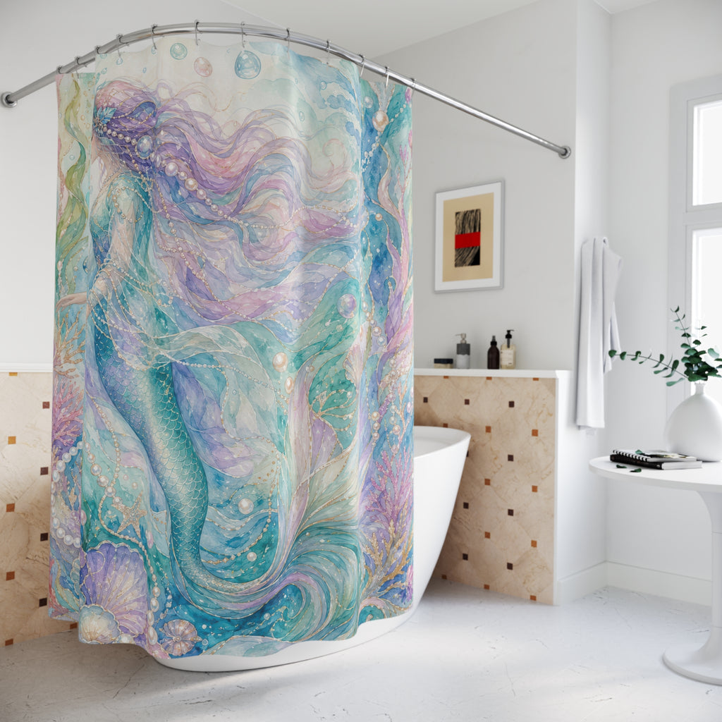 Pastel Ocean Watercolor Shower Curtain