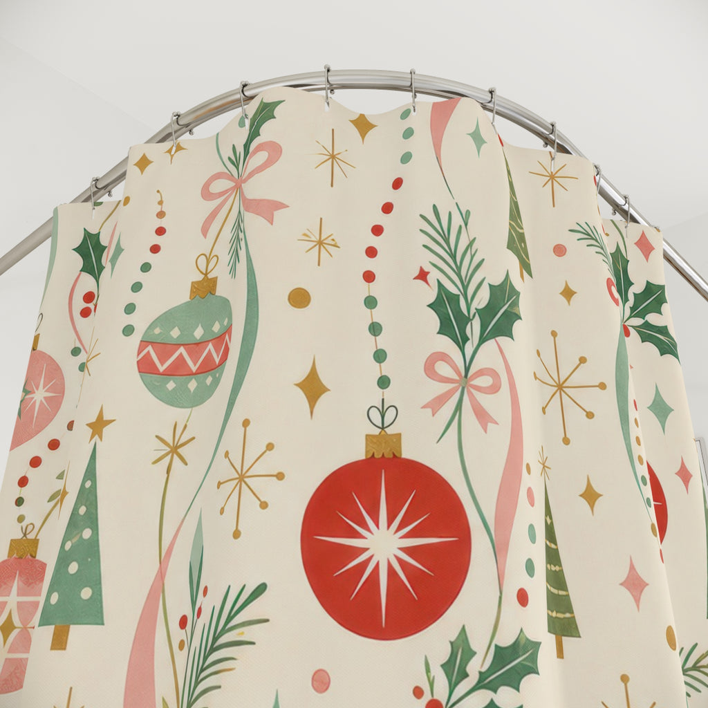 Retro Christmas Shower Curtain