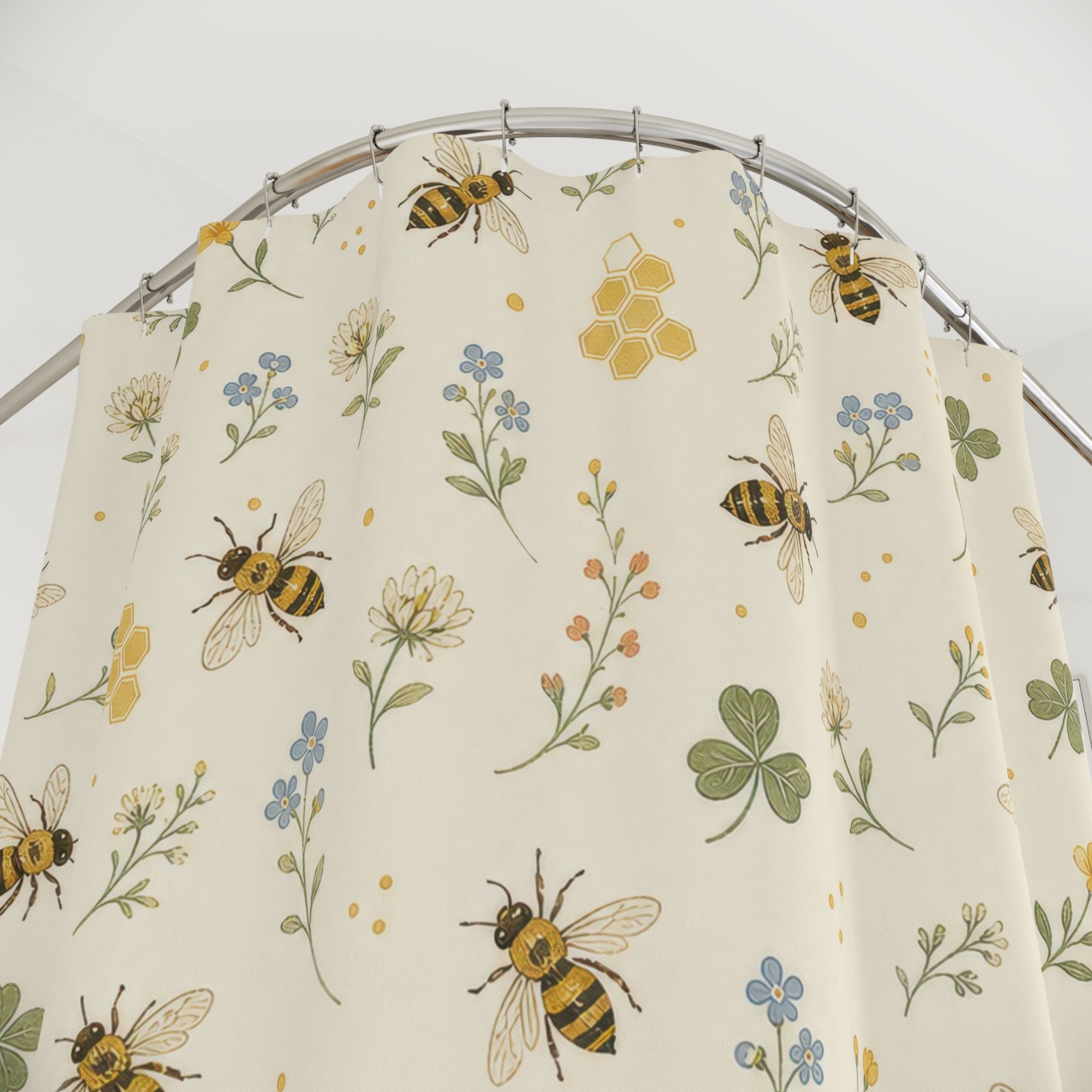 Bee Wildflower Shower Curtain