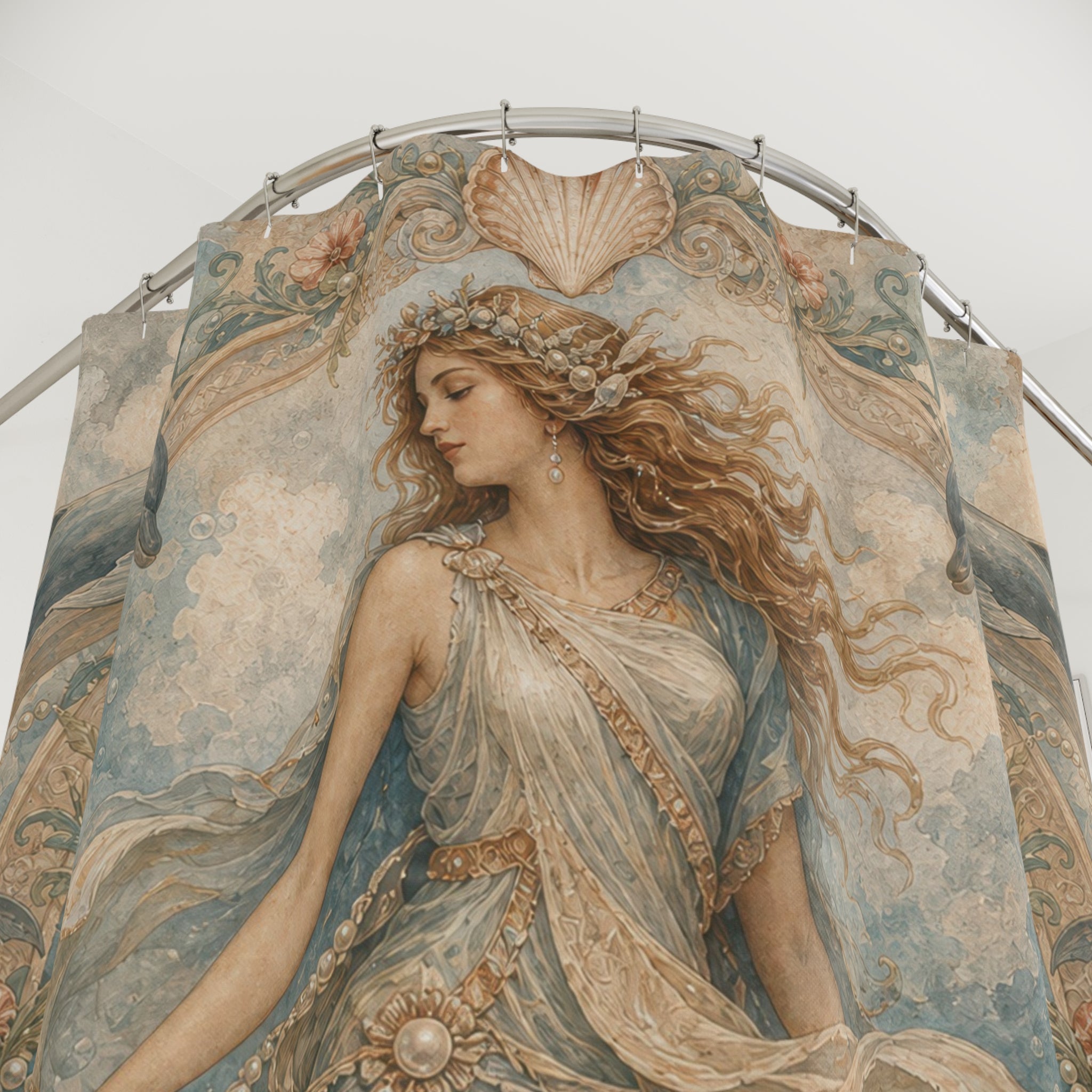 Vintage Dolphin Ocean Shower Curtain