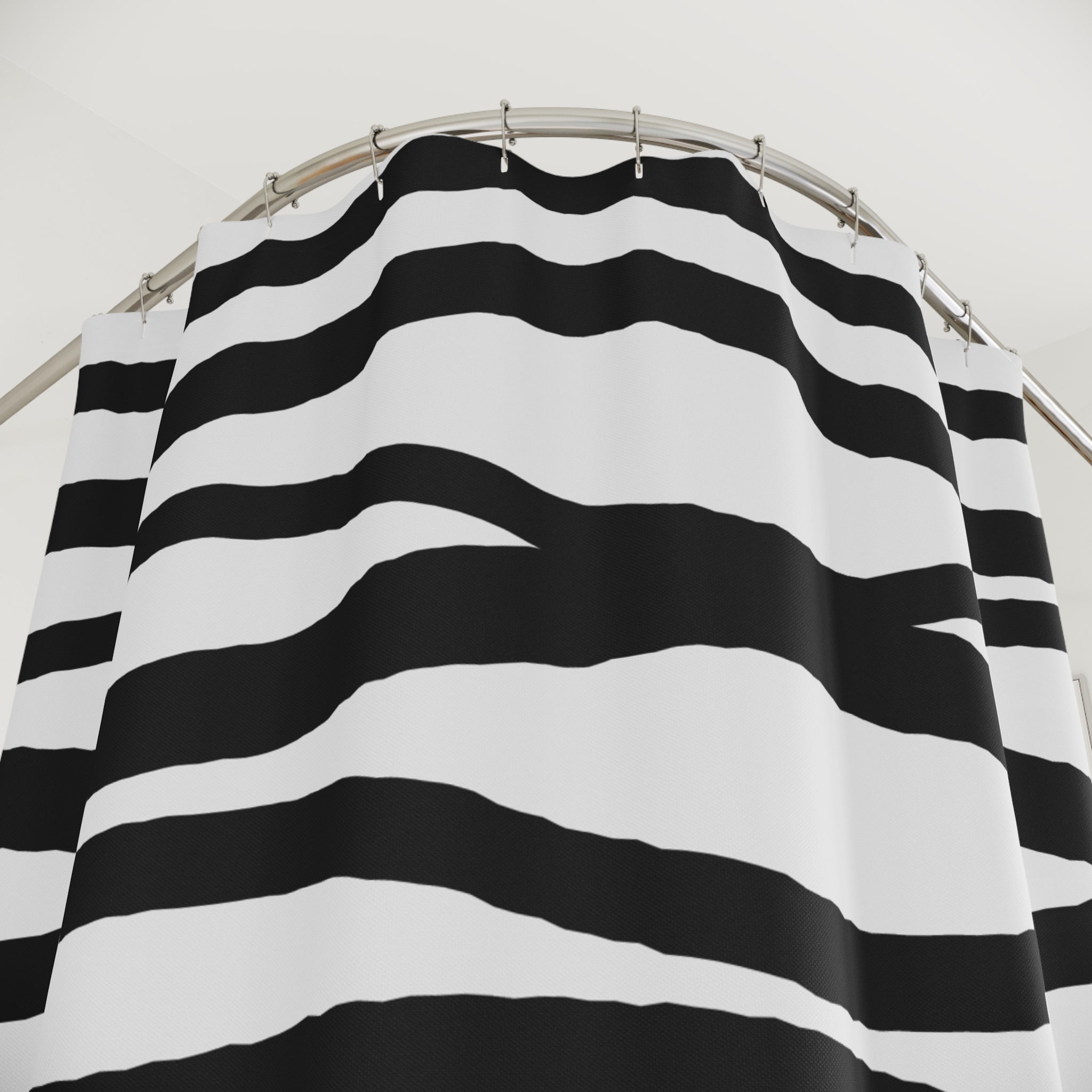 Zebra Print Shower Curtain: Black White Safari