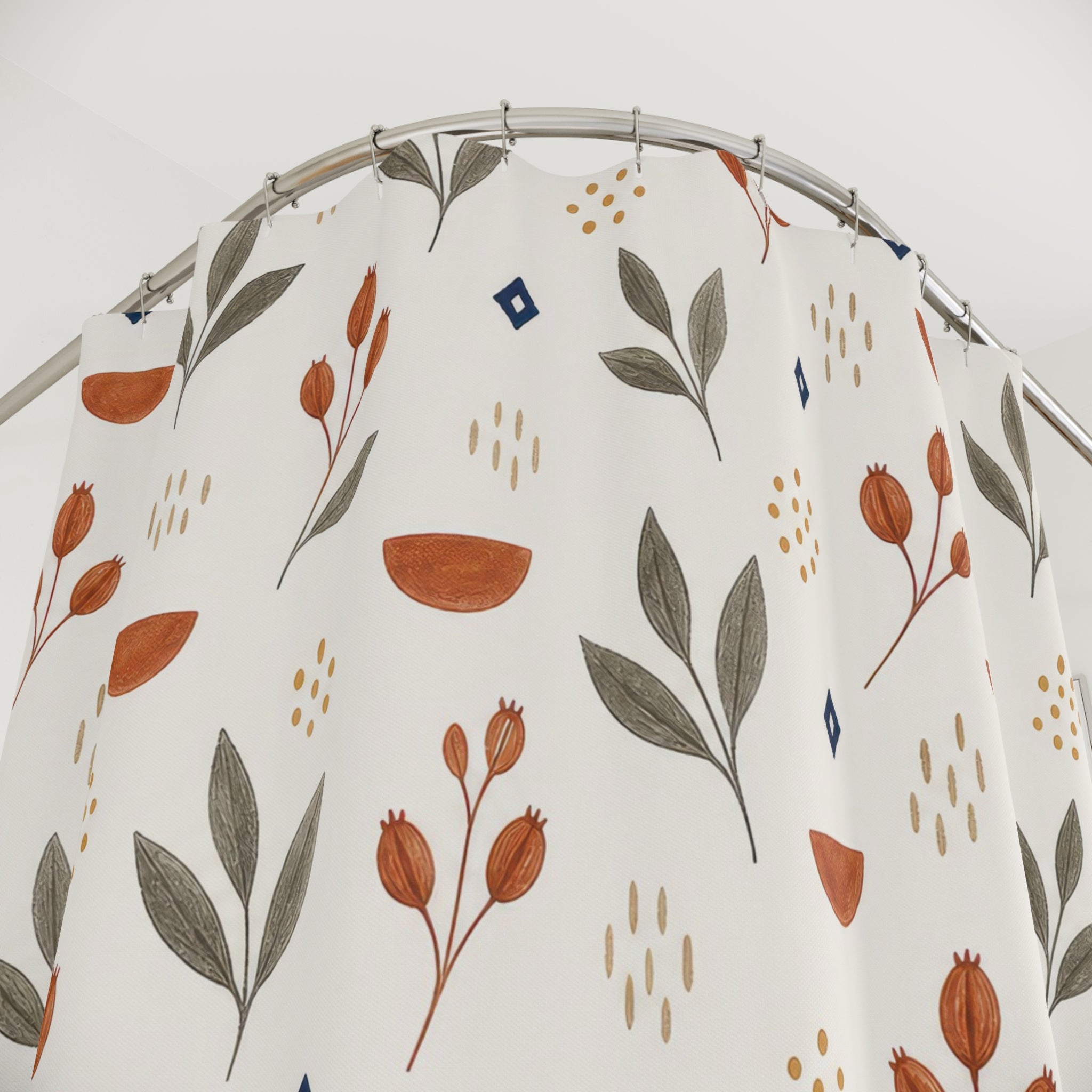 Burnt Orange Terracotta Shower Curtain: Burnt Orange Shower Cu