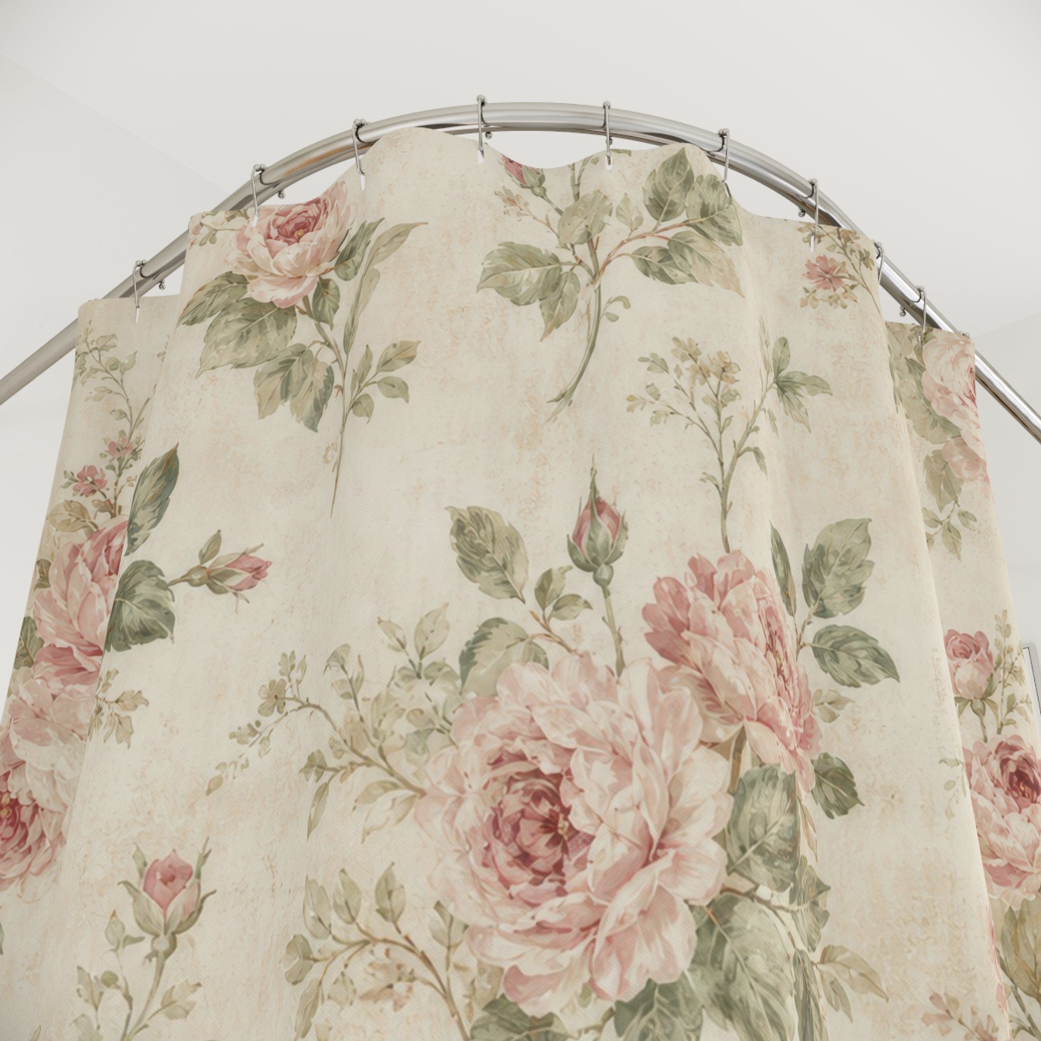 Pink Rose Cottage Shower Curtain
