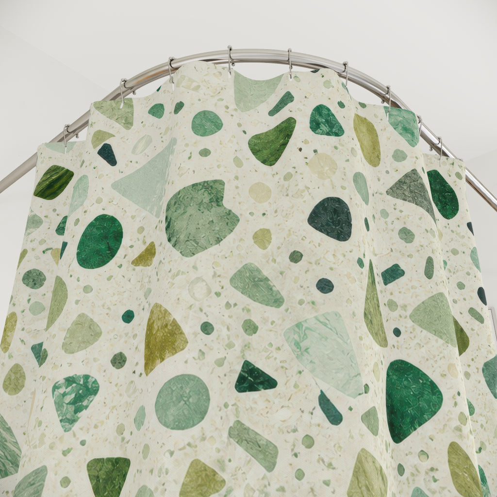 Emerald Sage Speckled Shower Curtain