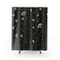 Black Floral Lily Panel Shower Curtain