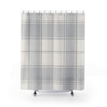 Grey White Plaid Shower Curtain
