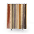 Terracotta Tan Dotted Stripe Shower Curtain