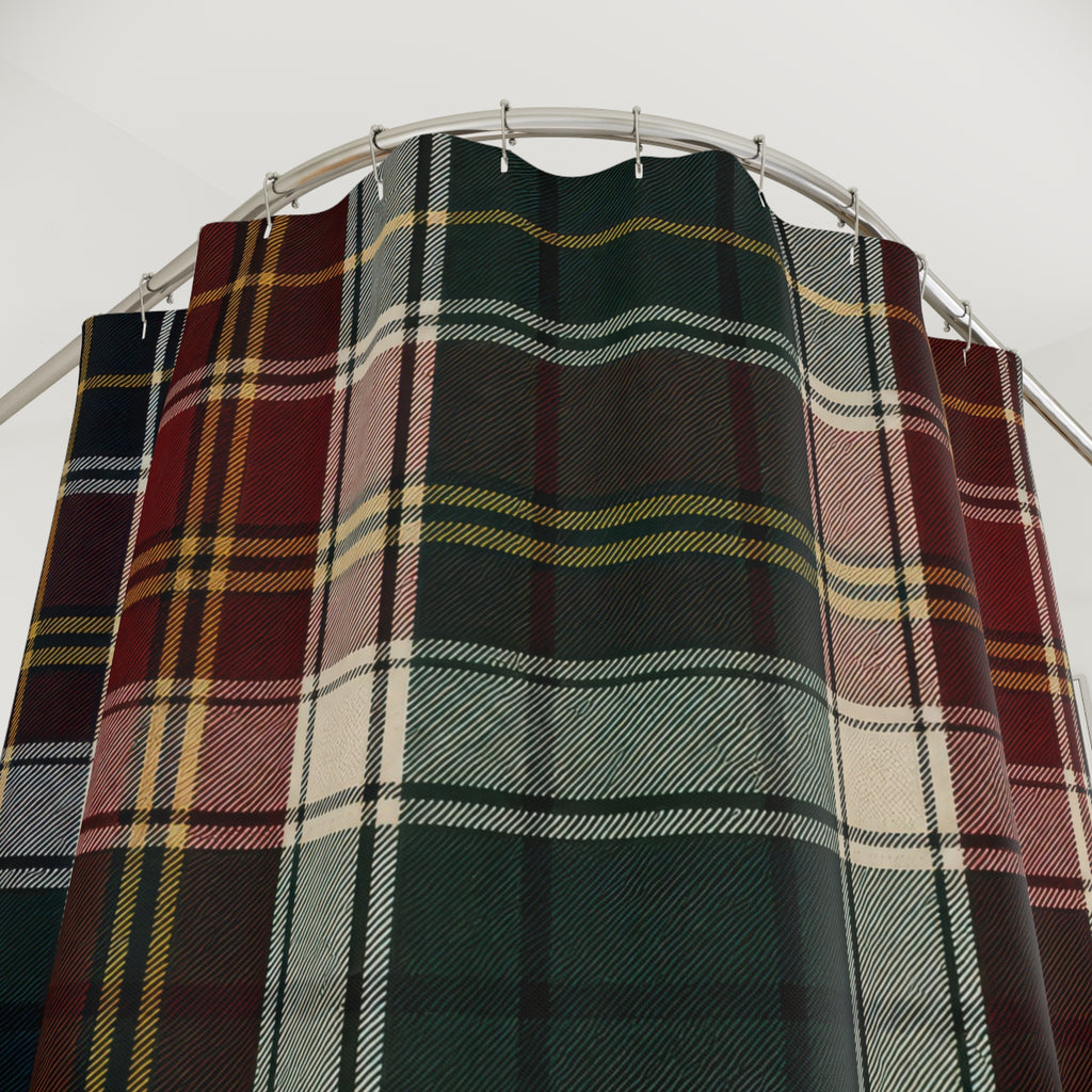 Red Green Tartan Check Shower Curtain