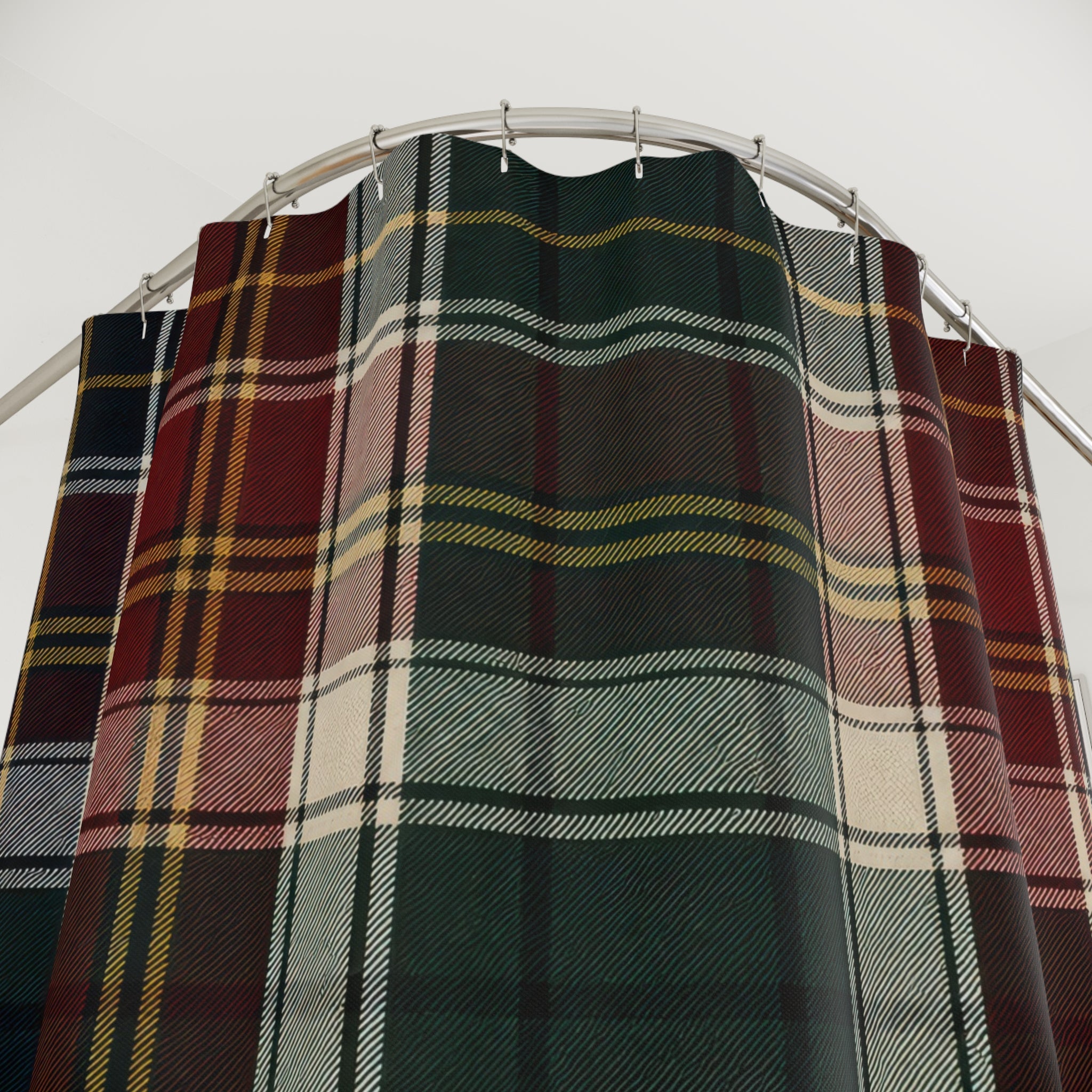 Red Green Tartan Check Shower Curtain
