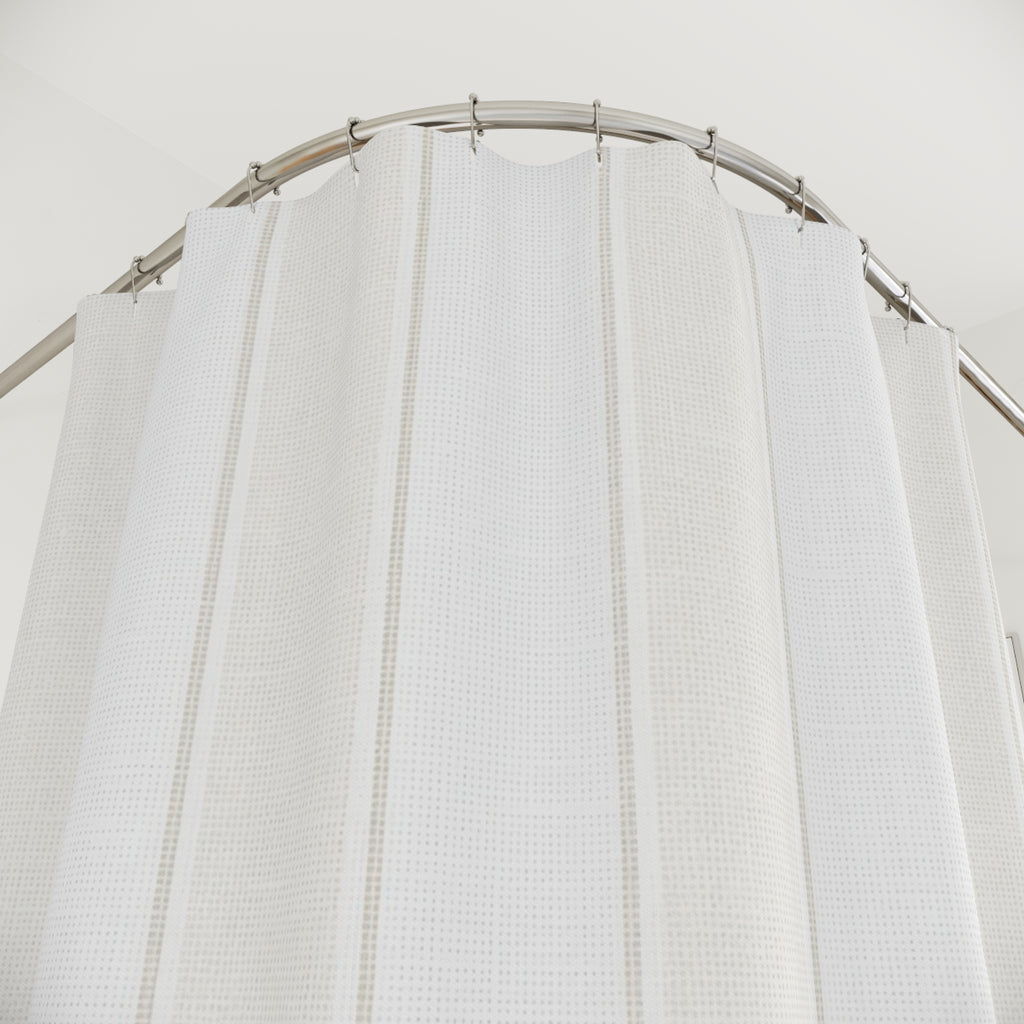 White Hotel Stripe Shower Curtain