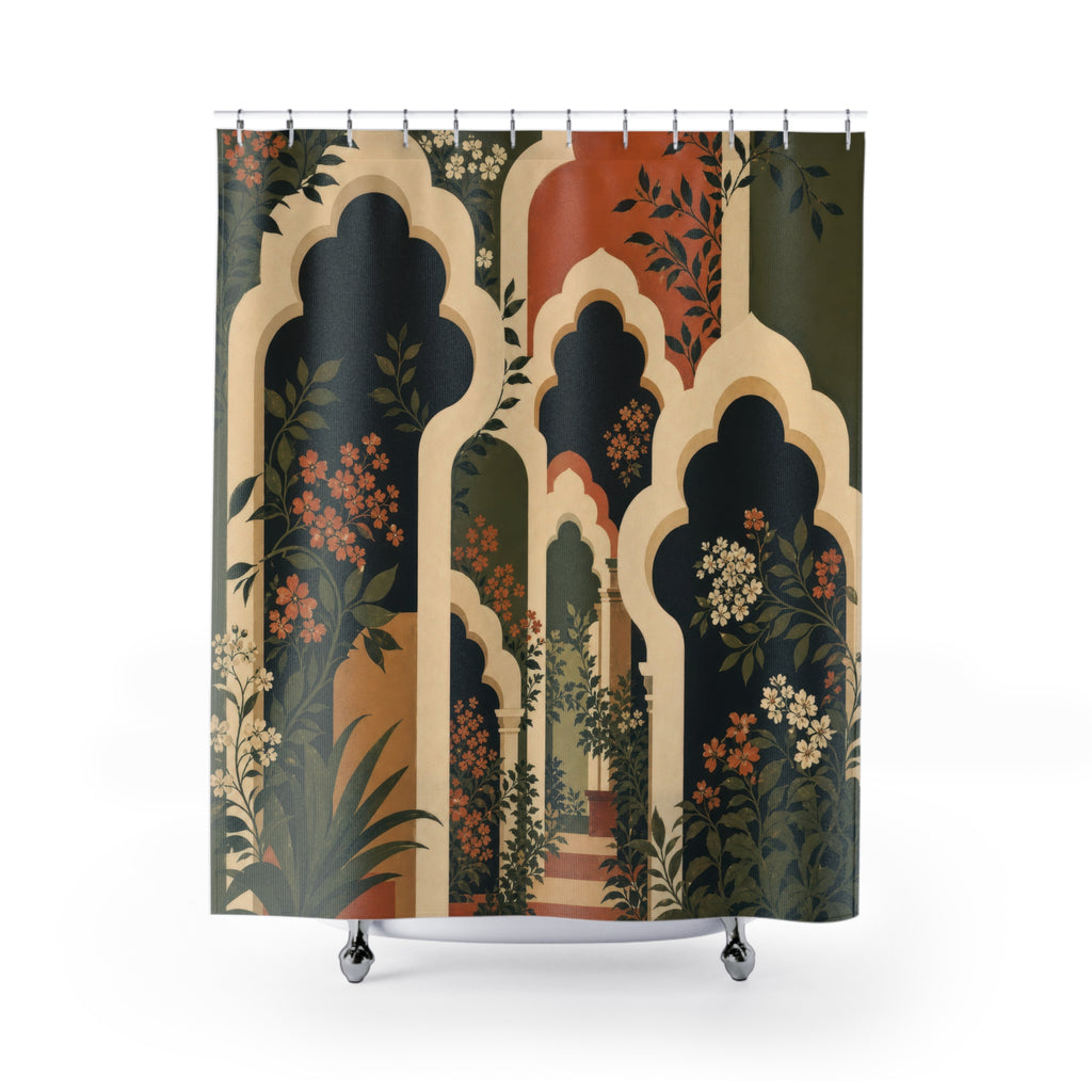 Botanical Garden Arch Scalloped Shower Curtain