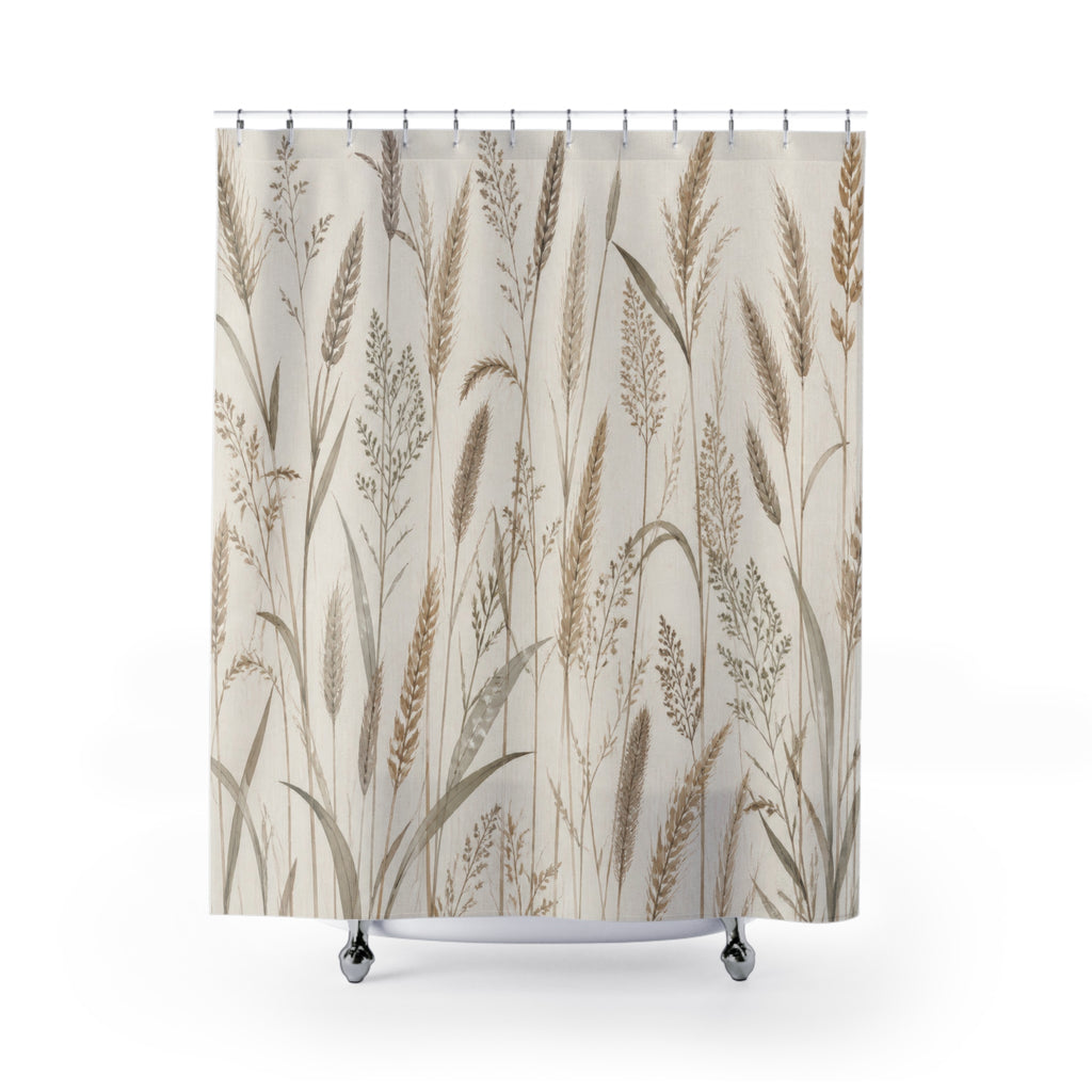 Minimal Wheat Grass Shower Curtain