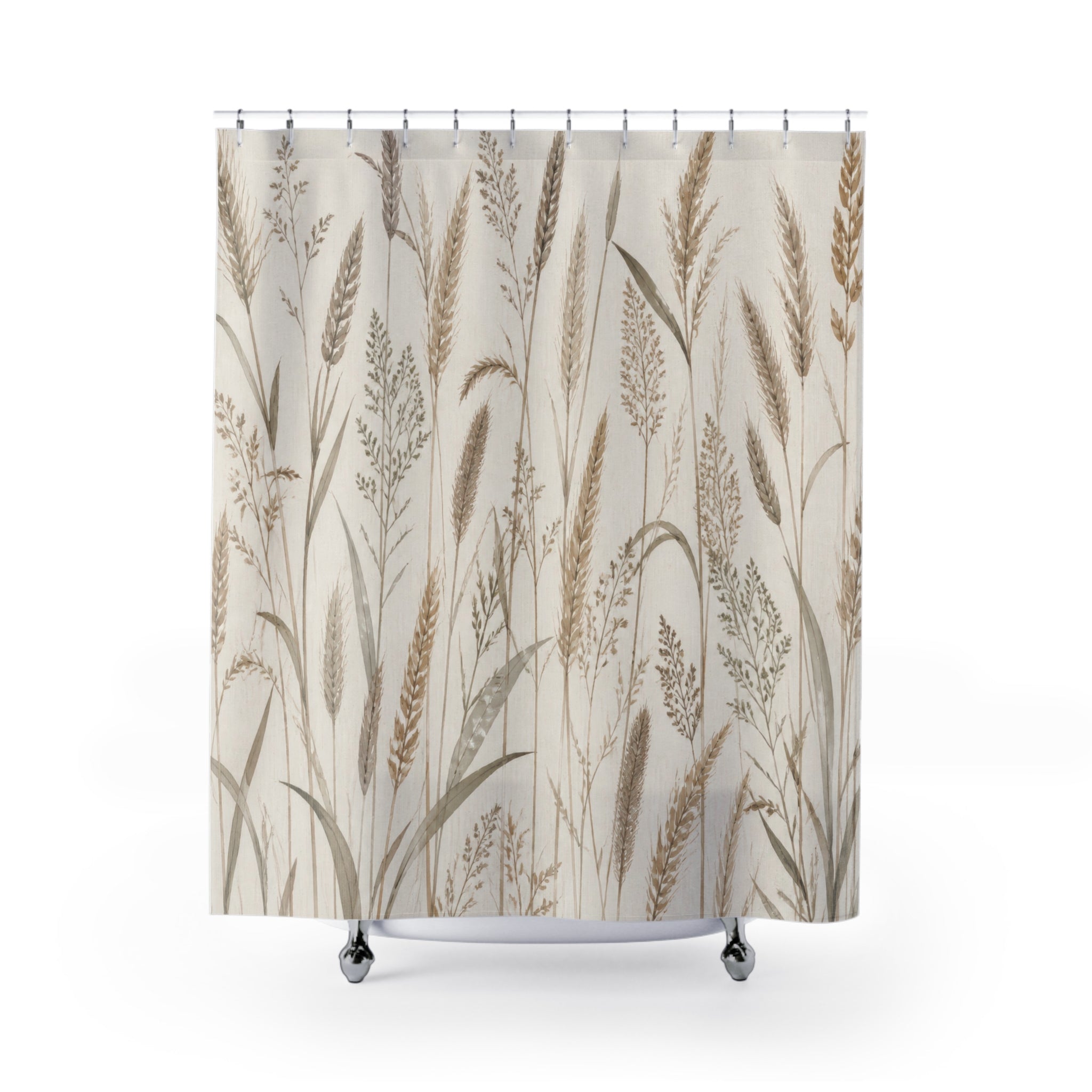 Minimal Wheat Grass Shower Curtain