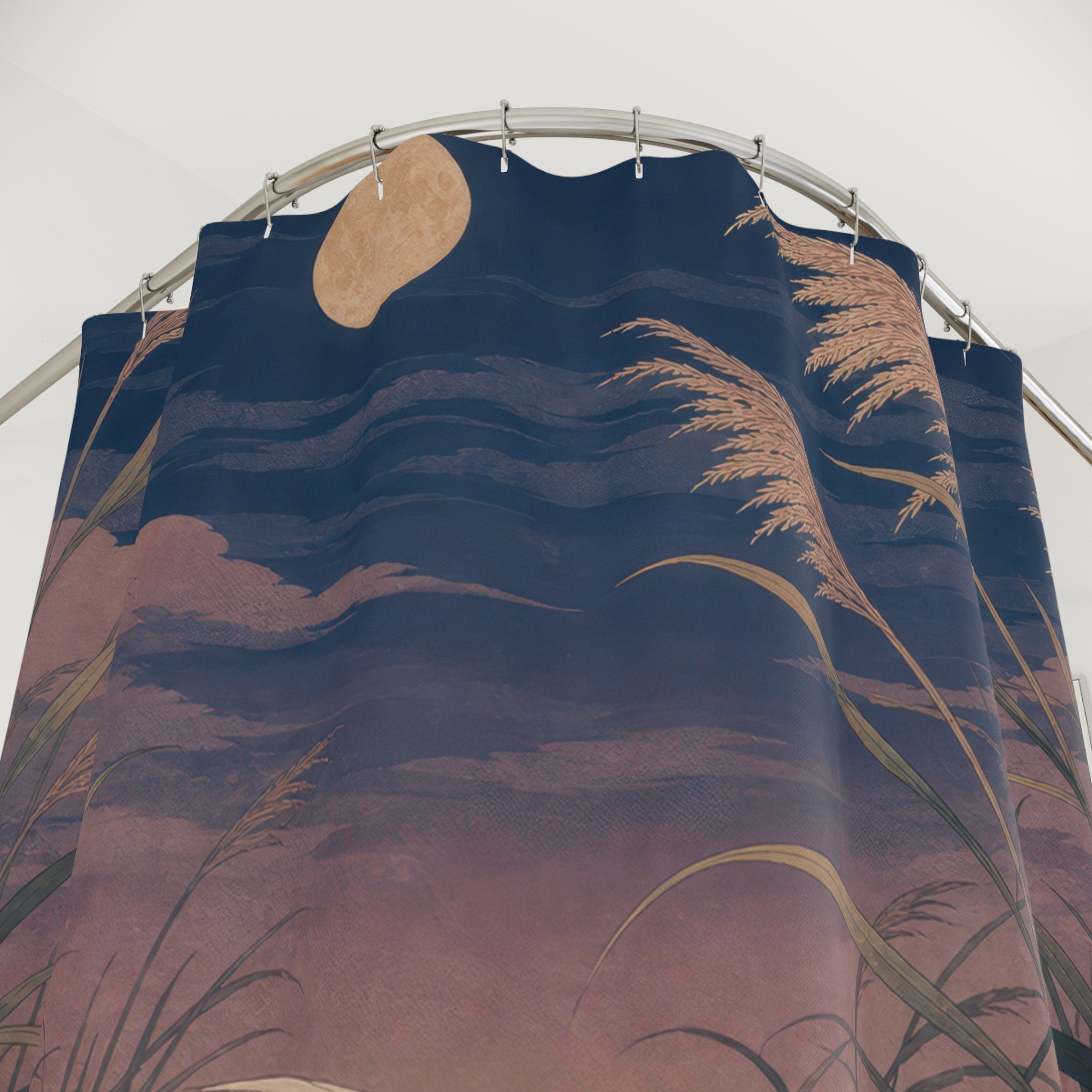 Moonlit Japanese Spoonbill Shower Curtain