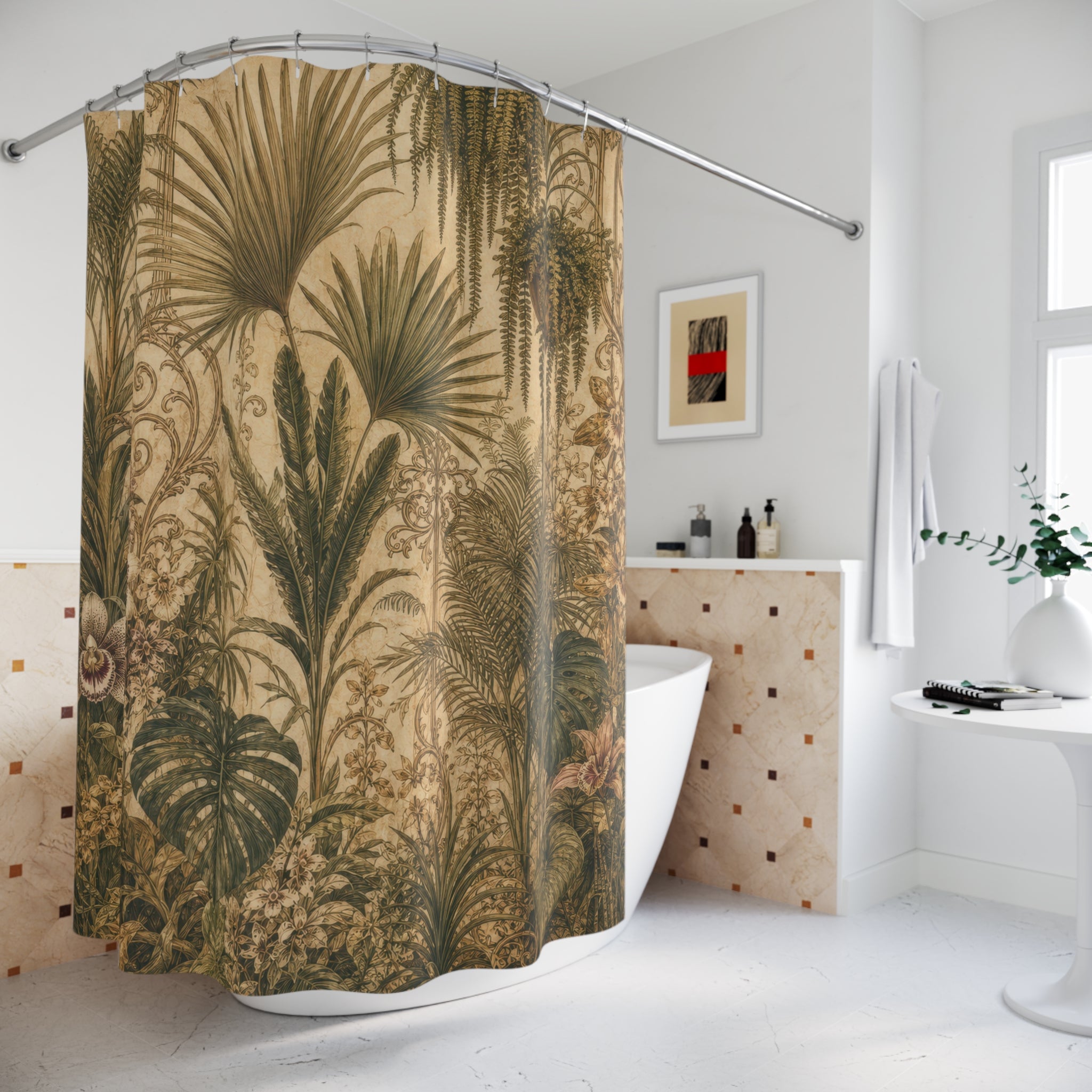 Greenhouse Palm Shower Curtain