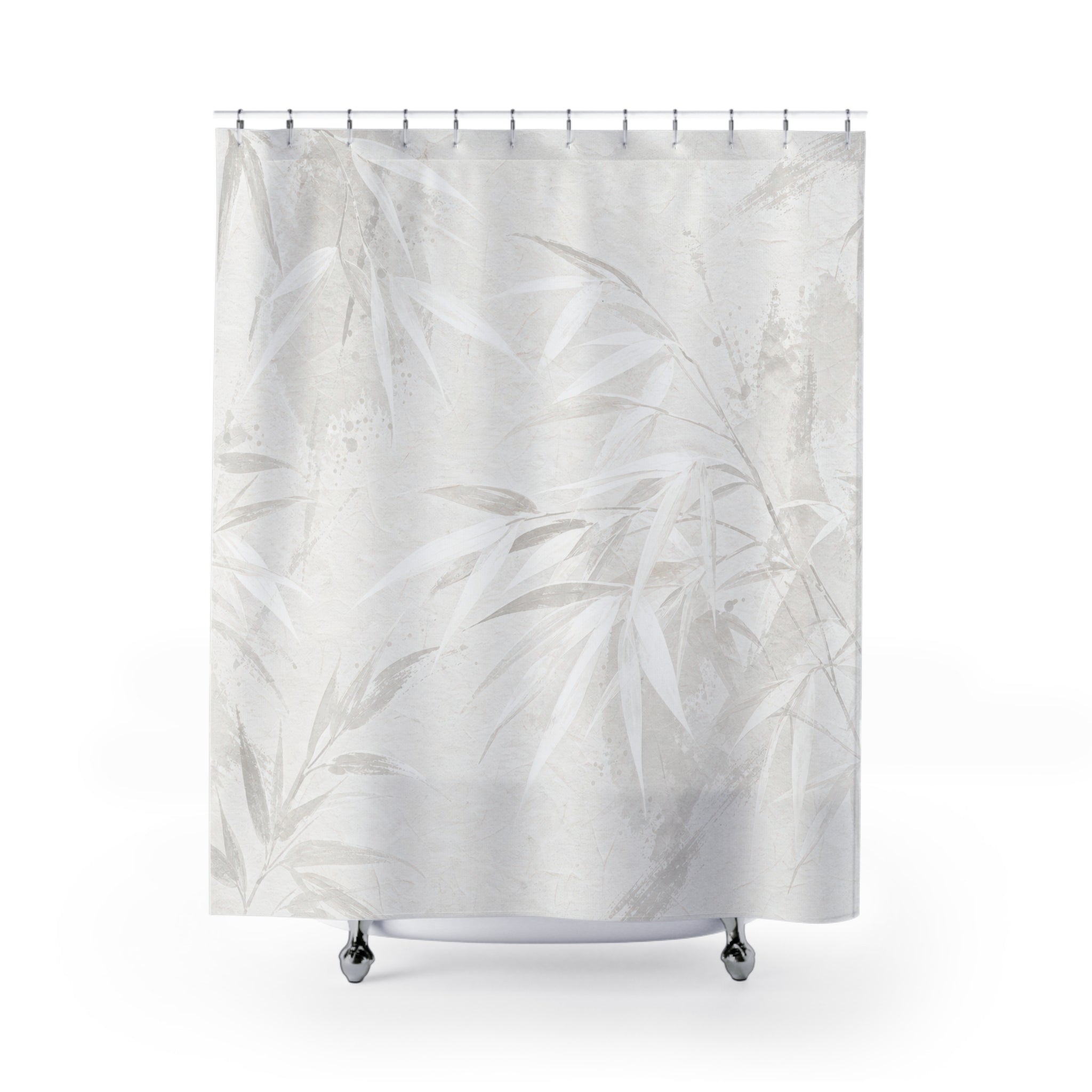 White Bamboo Wash Shower Curtain